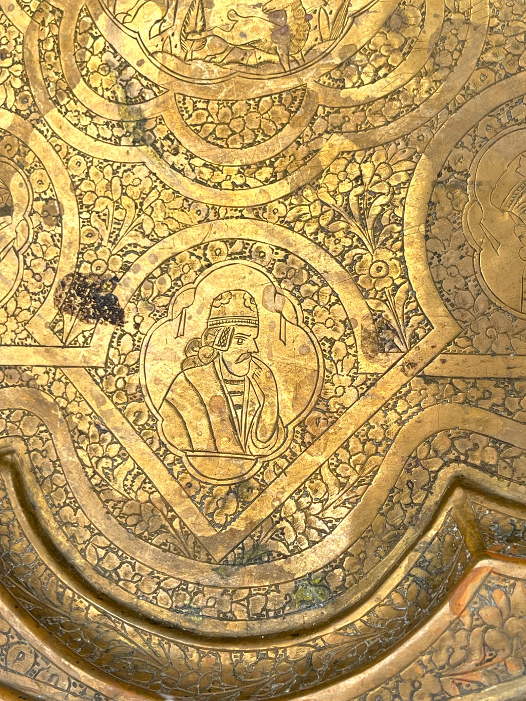 A Middle Eastern Handmade Brass Tray