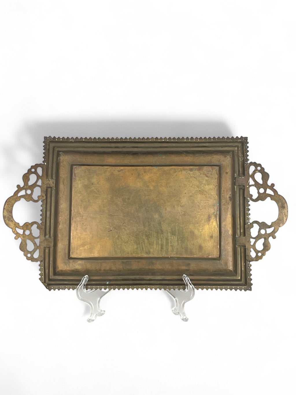 A Middle Eastern Handmade Hand Hammered Cold Enameled Tray