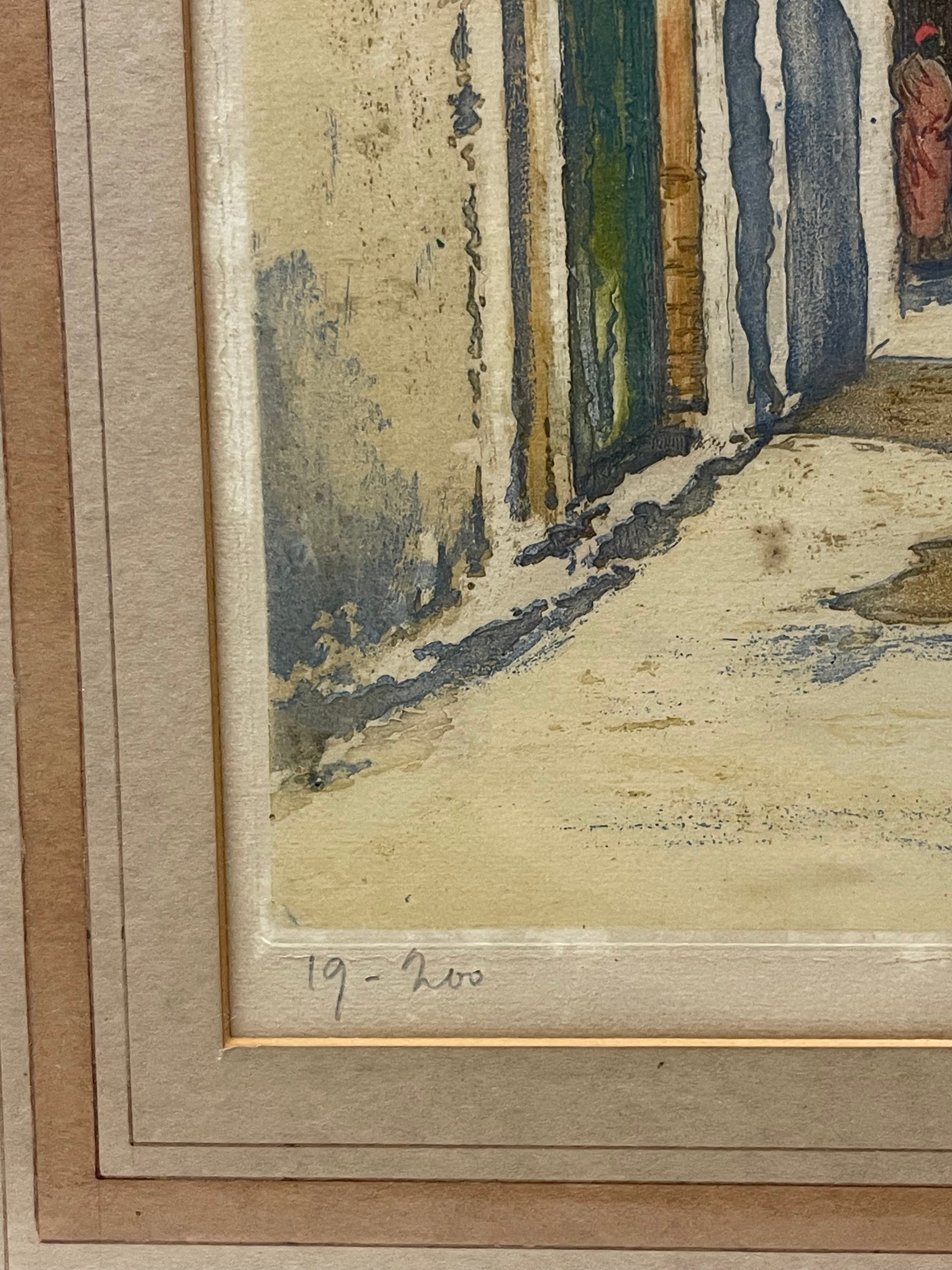 An Orientalist Watercolor Accent Lithograph Signed & Numbered