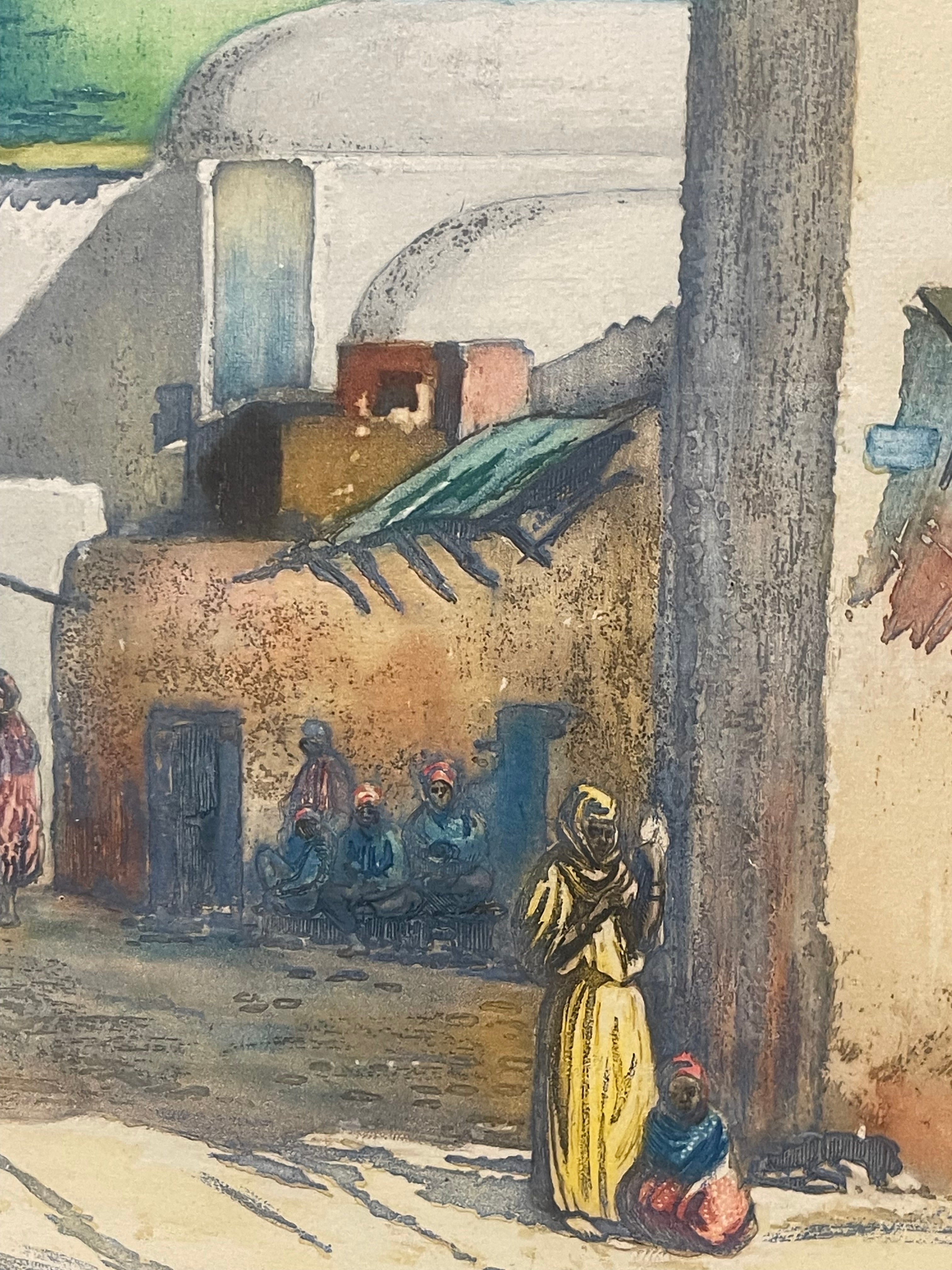 An Orientalist Watercolor Accent Lithograph Signed & Numbered