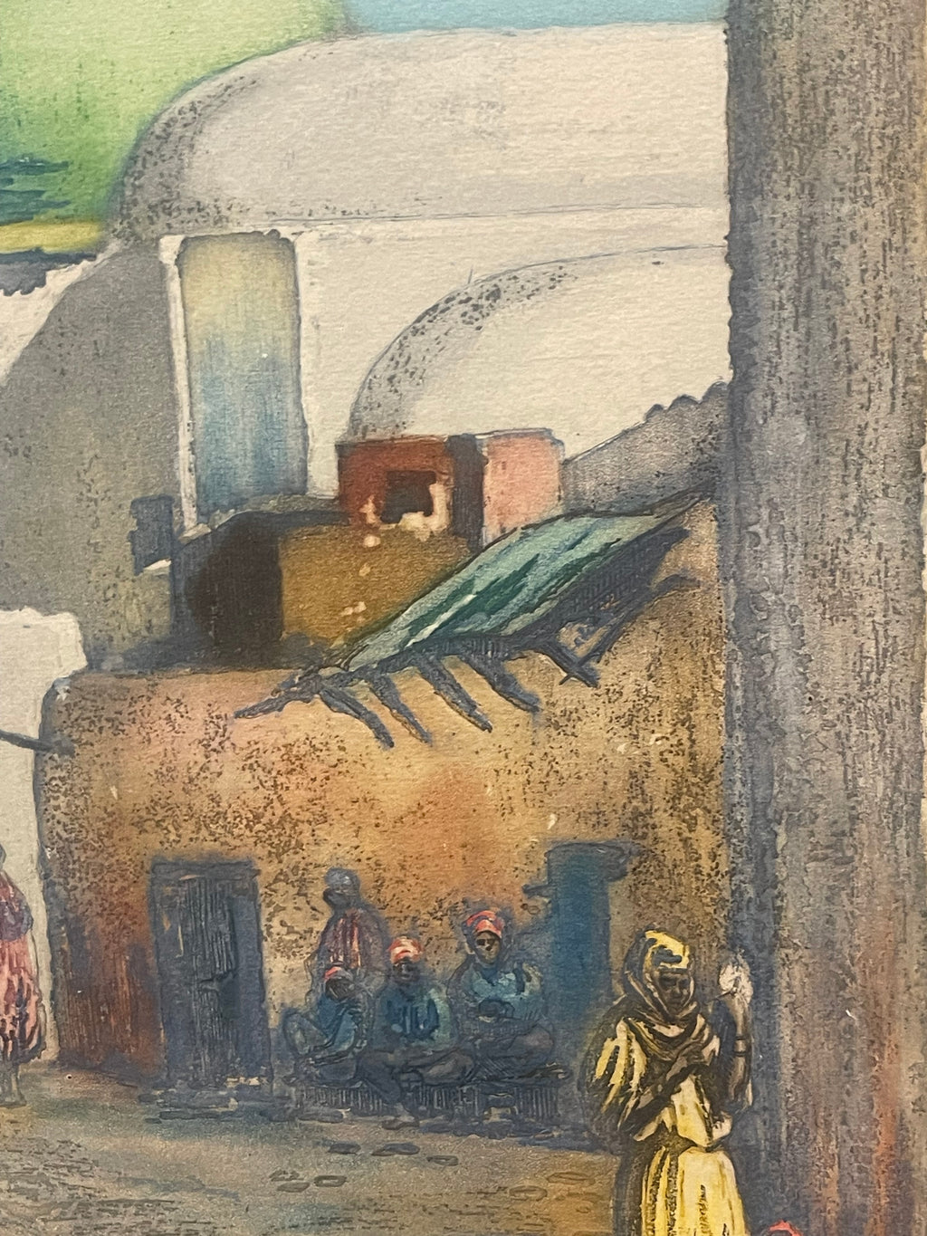 An Orientalist Watercolor Accent Lithograph Signed & Numbered
