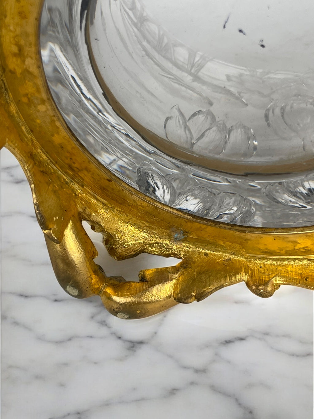 19th Century French Hand Carved Crystal Mounted On Ormolu Vase By Escalier De Cr