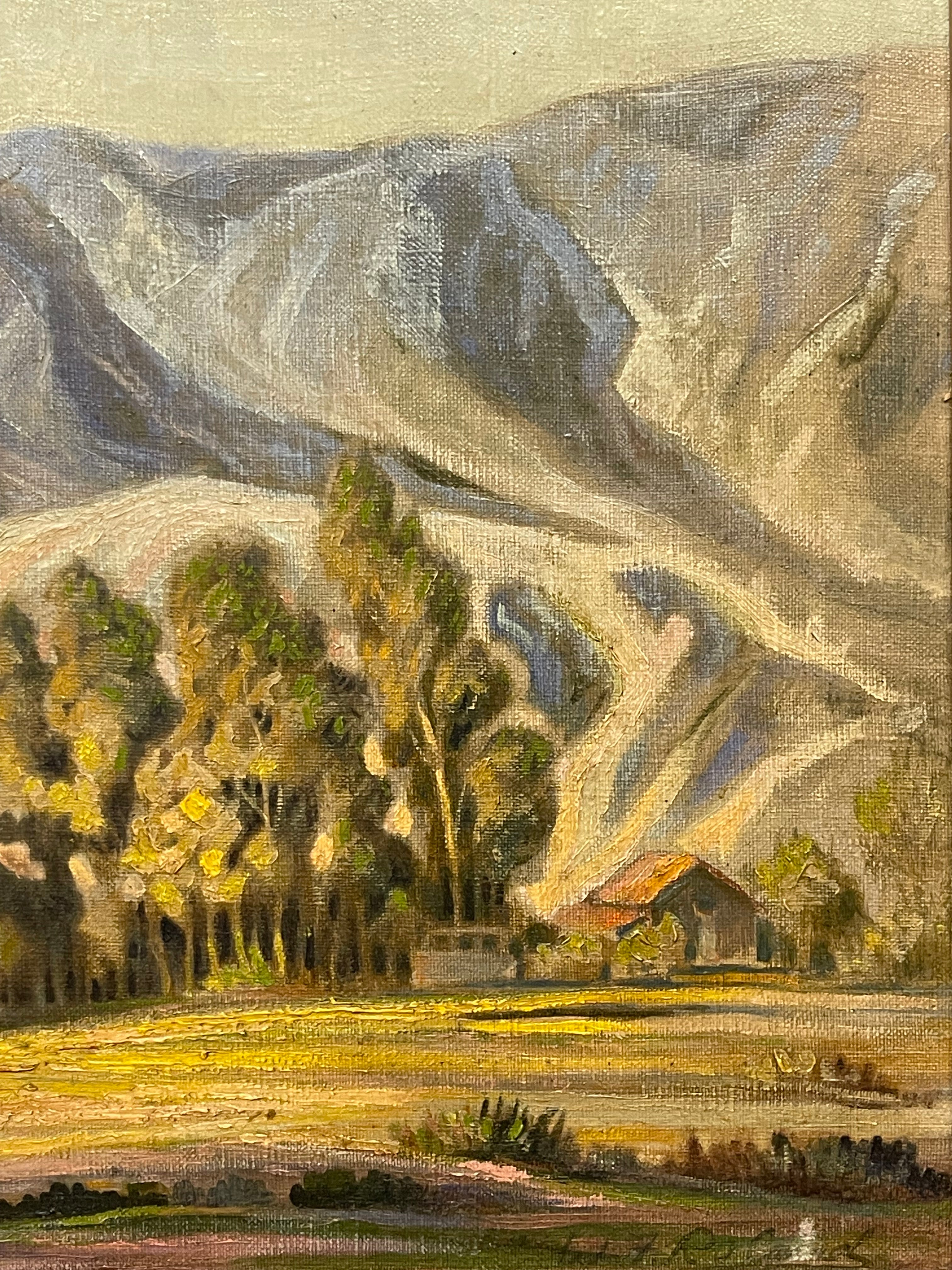 An Oil on Canvas Painting Depicting a Landscape By W. J. Roland