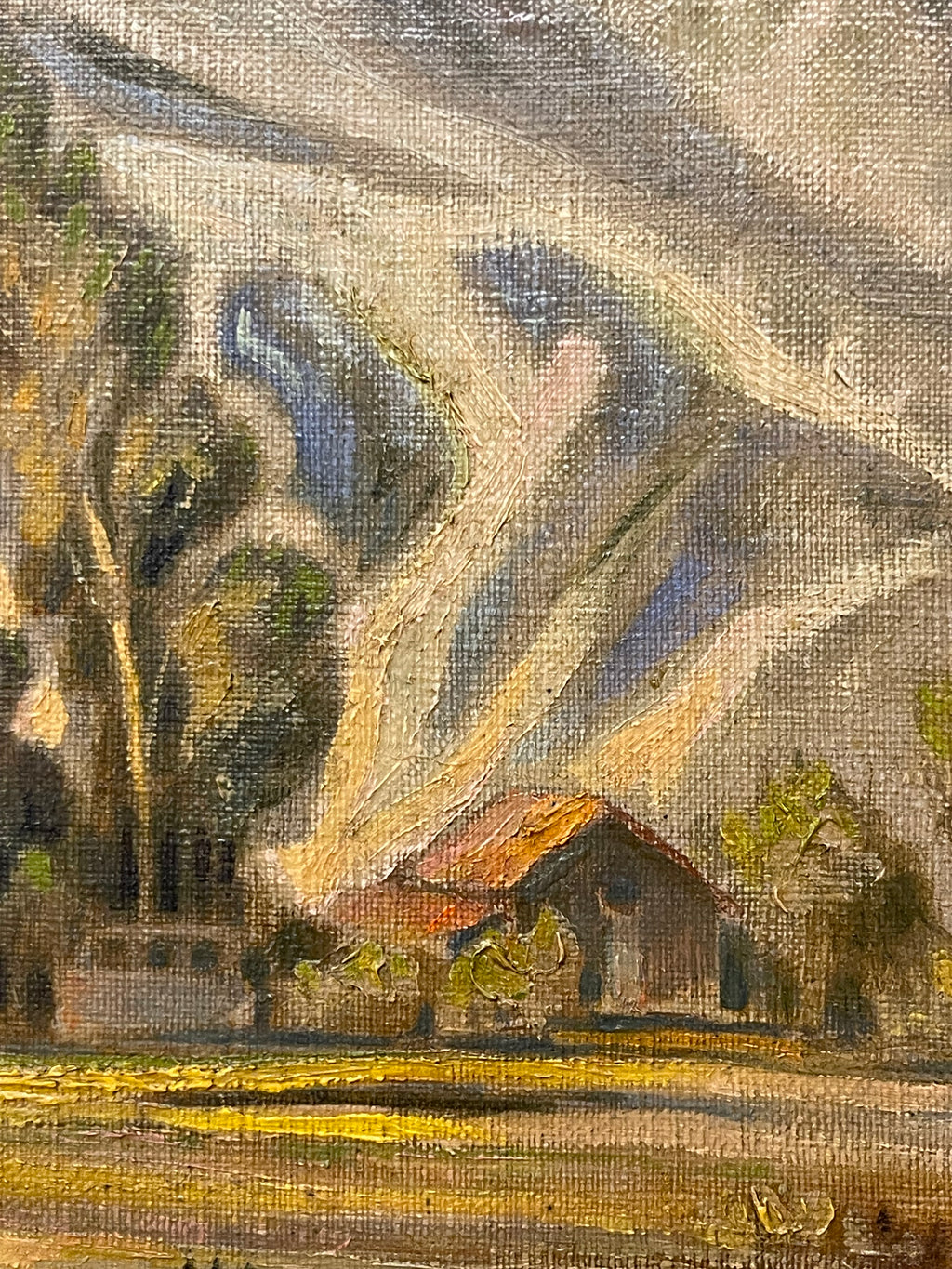 An Oil on Canvas Painting Depicting a Landscape By W. J. Roland