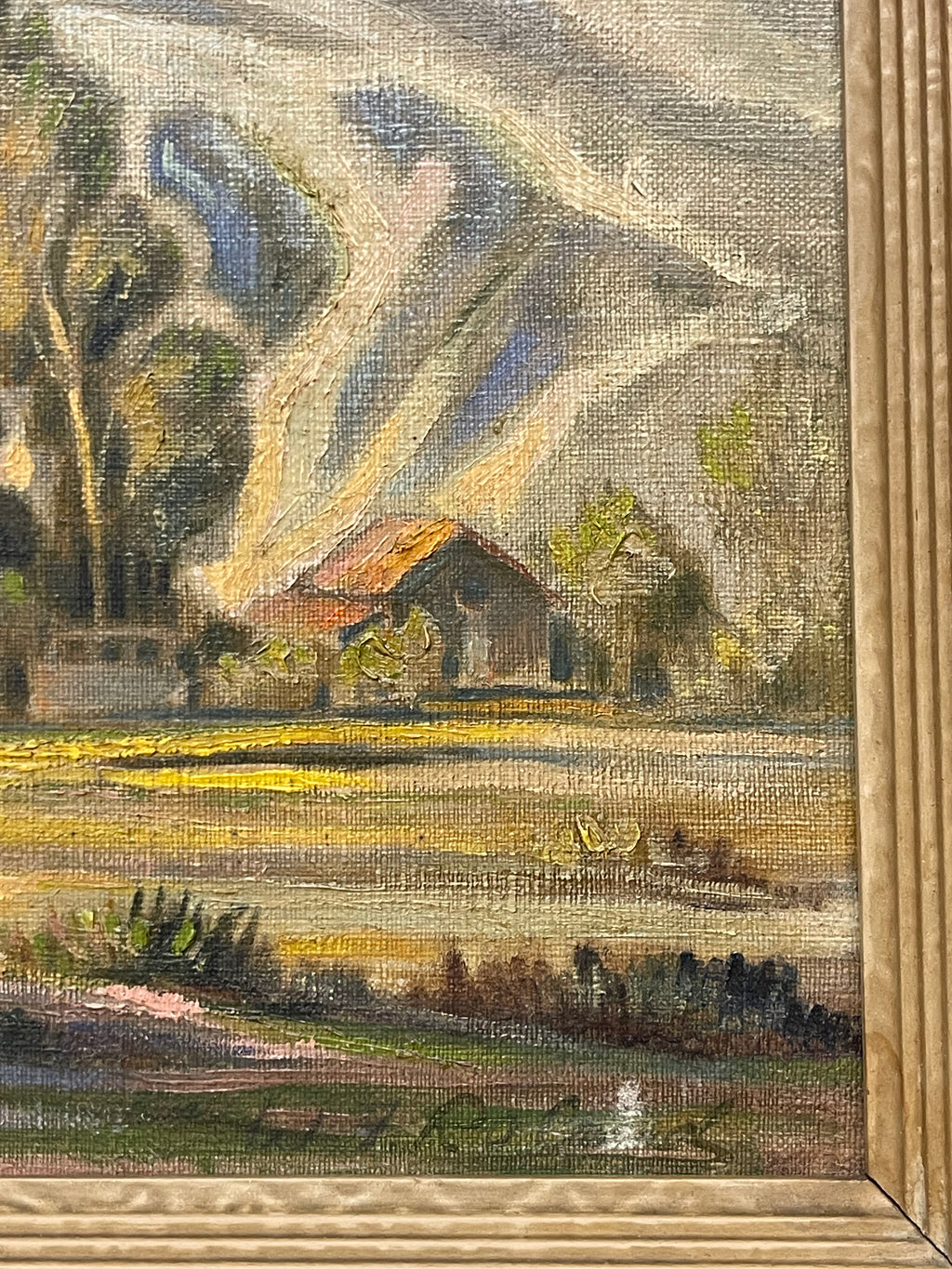 An Oil on Canvas Painting Depicting a Landscape By W. J. Roland
