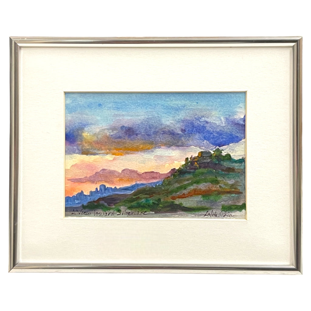 A Watercolor Landscape of Silver Lake, Los Angeles, California By Lolita L. Chin