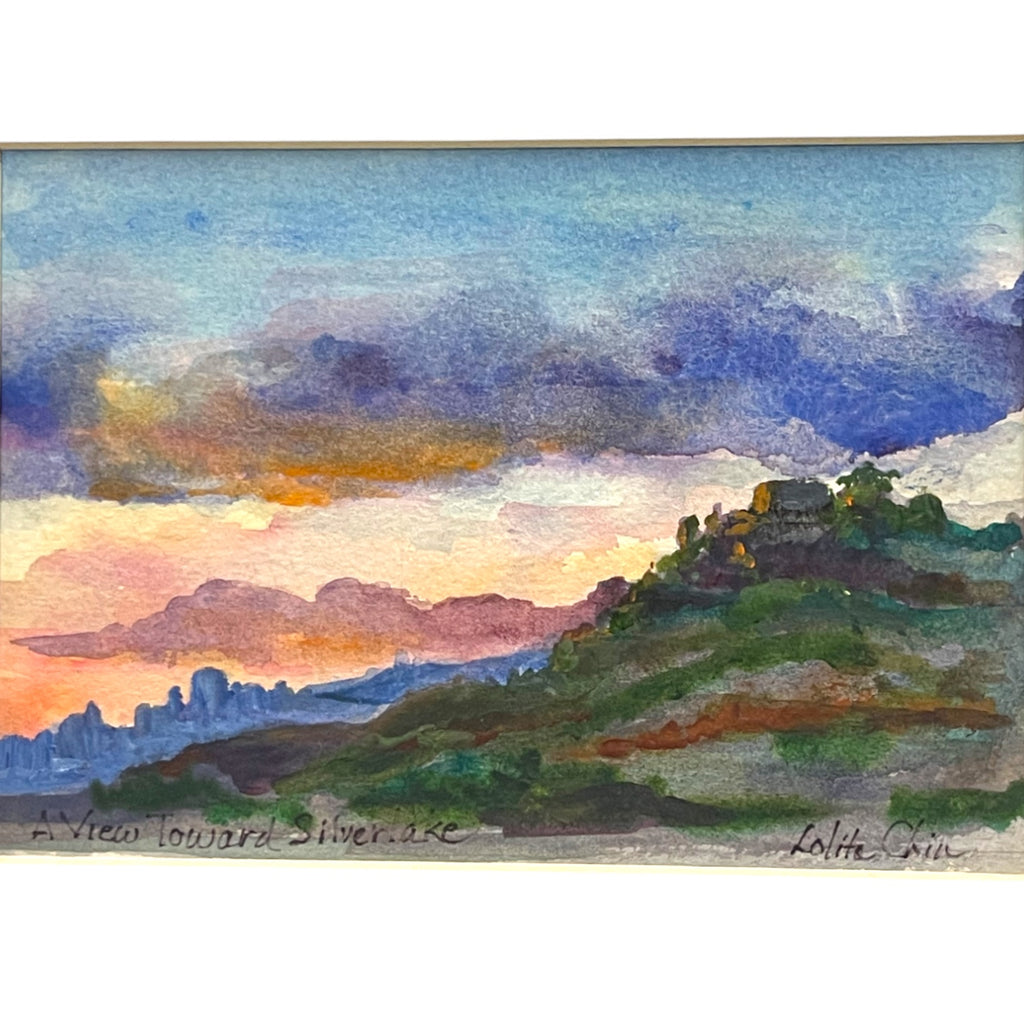 A Watercolor Landscape of Silver Lake, Los Angeles, California By Lolita L. Chin
