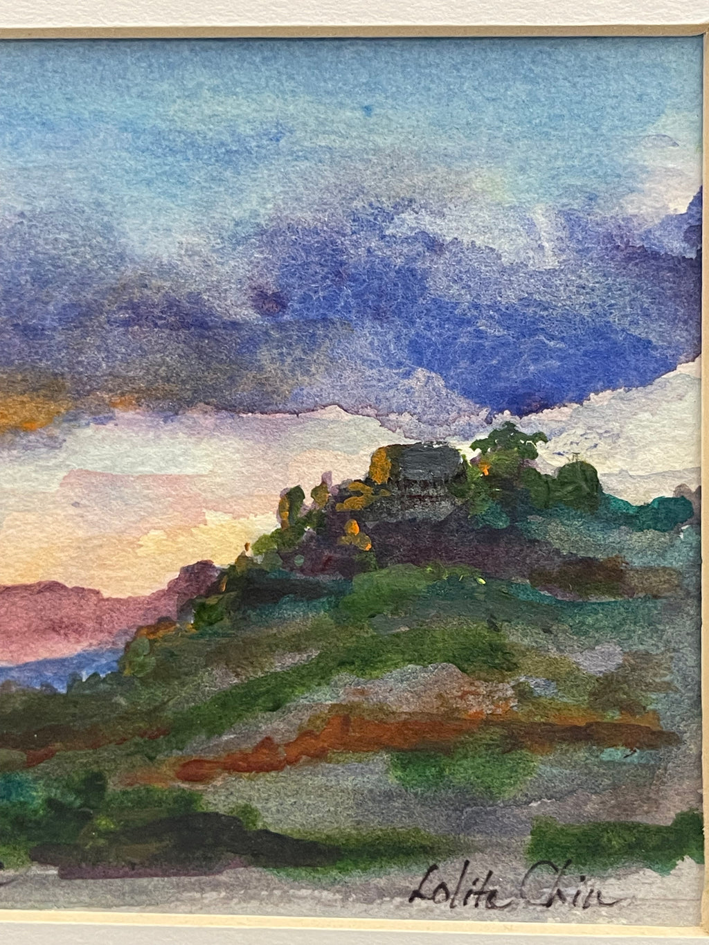 A Watercolor Landscape of Silver Lake, Los Angeles, California By Lolita L. Chin