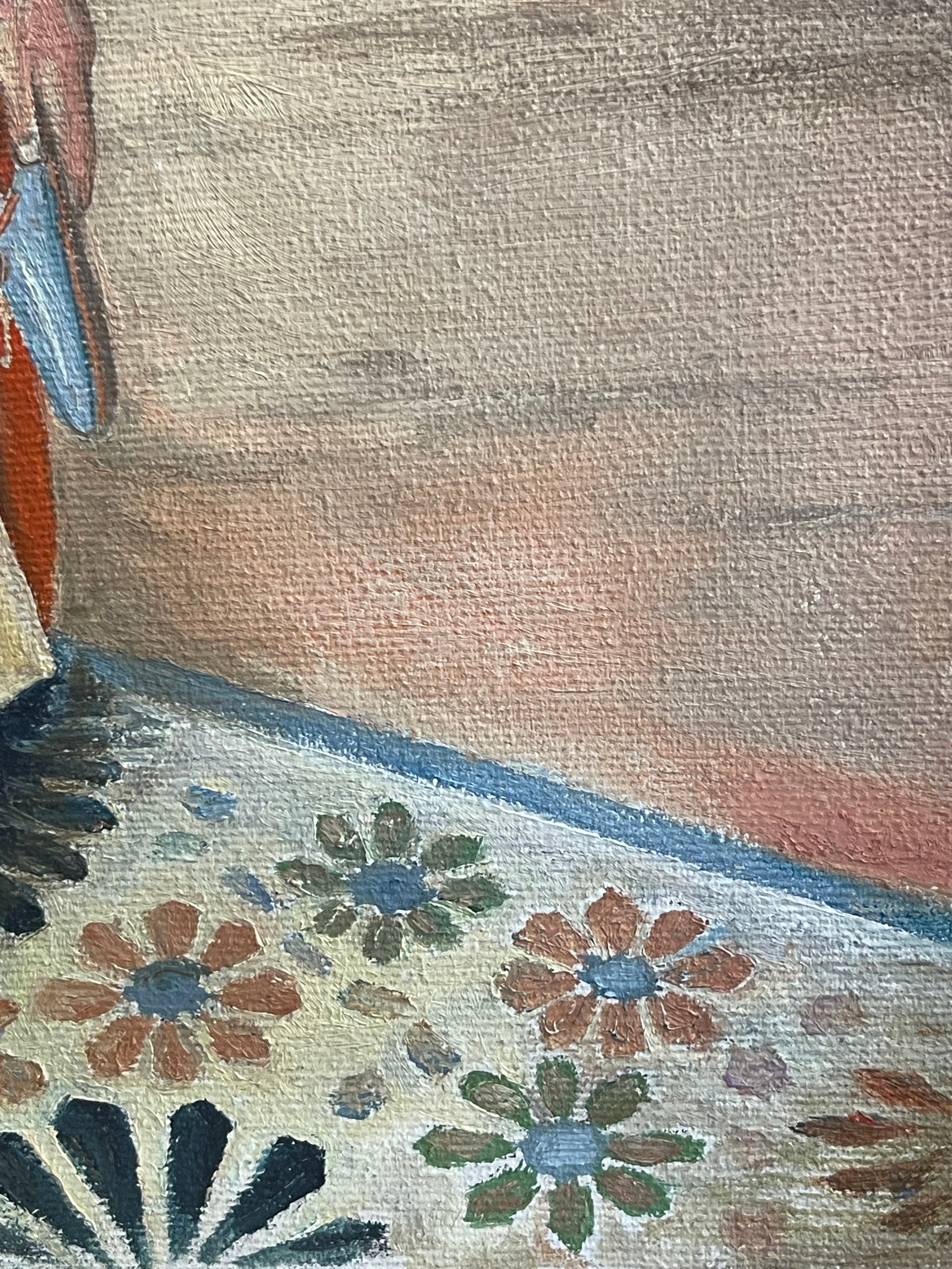 A Middle Eastern Orientalist Oil on Canvas Painting of an Arab Man