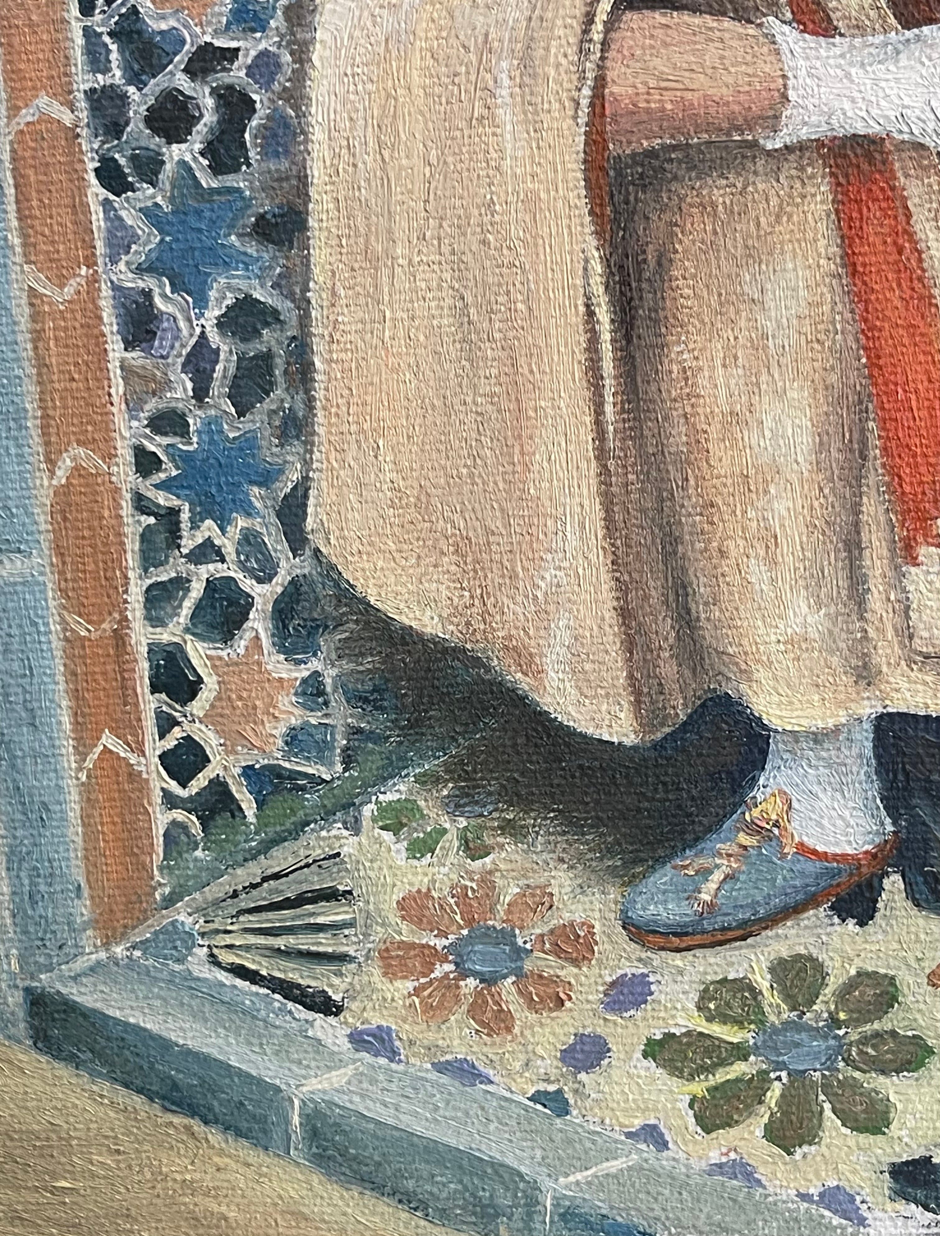 A Middle Eastern Orientalist Oil on Canvas Painting of an Arab Man