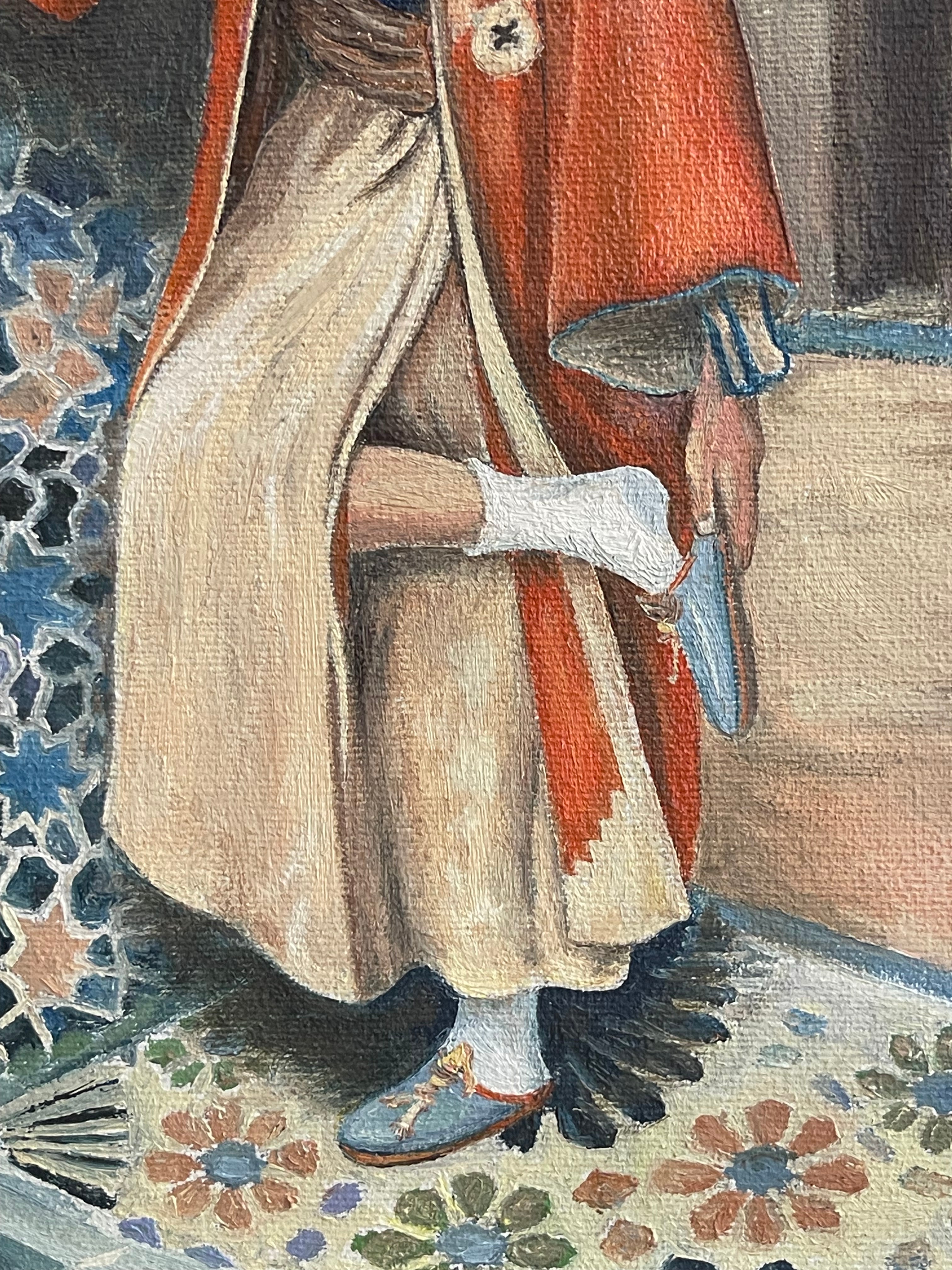 A Middle Eastern Orientalist Oil on Canvas Painting of an Arab Man