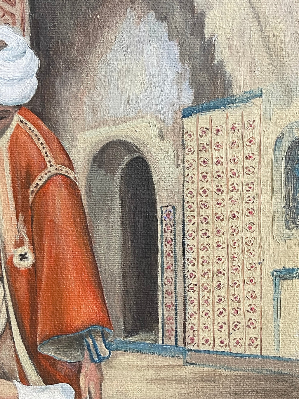 A Middle Eastern Orientalist Oil on Canvas Painting of an Arab Man