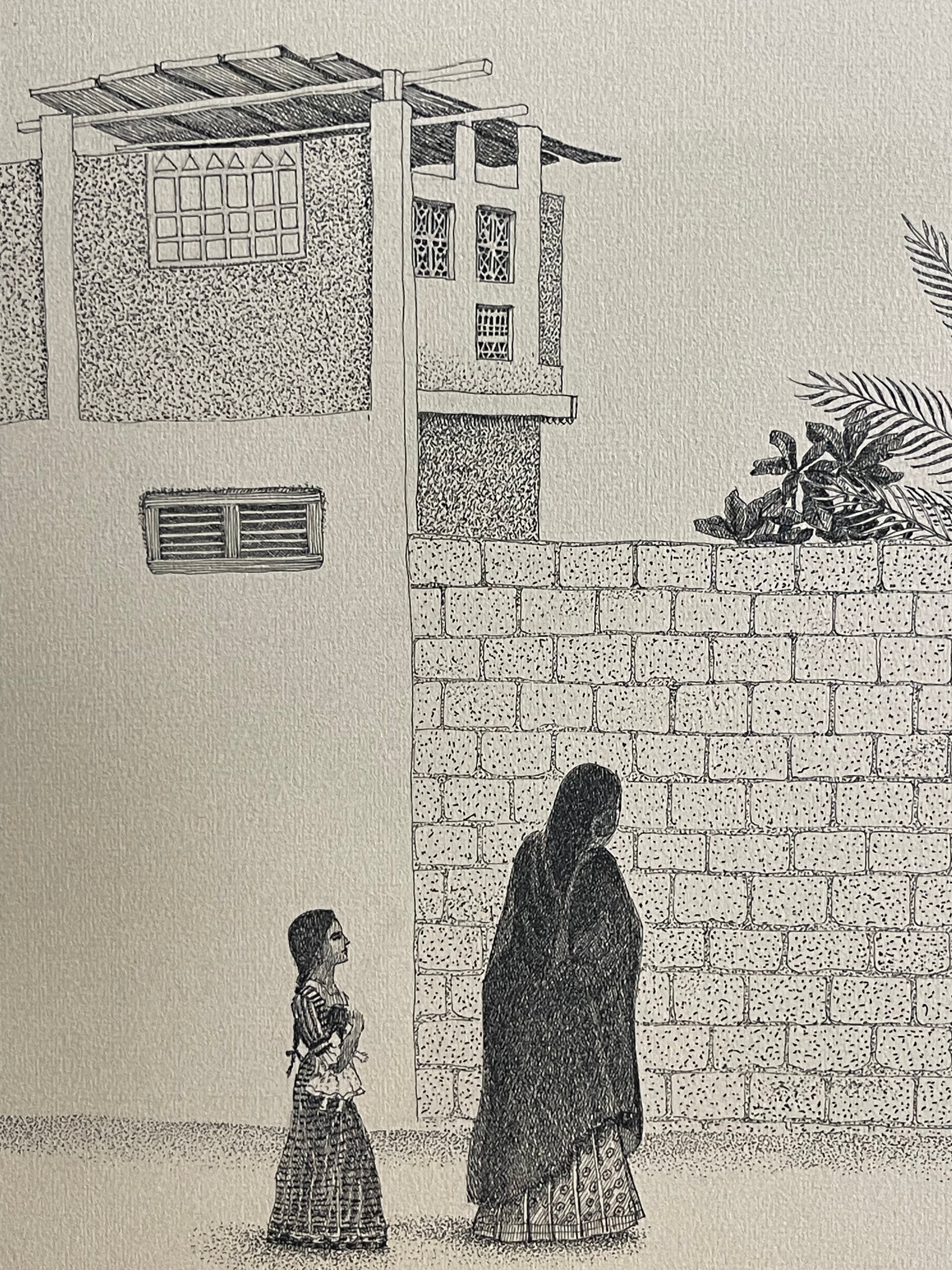 A Lithograph Print on Paper By V. Nath