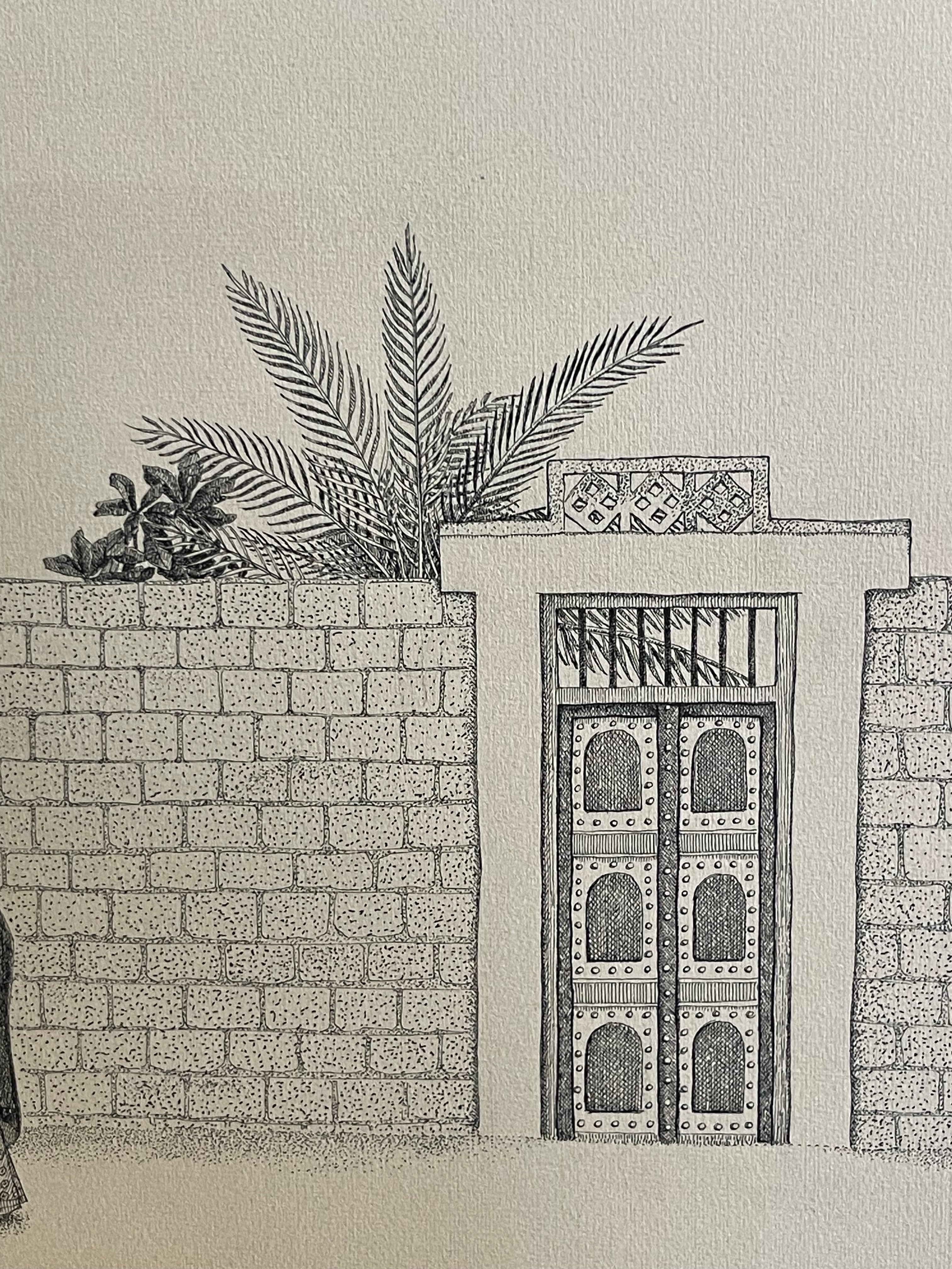 A Lithograph Print on Paper By V. Nath