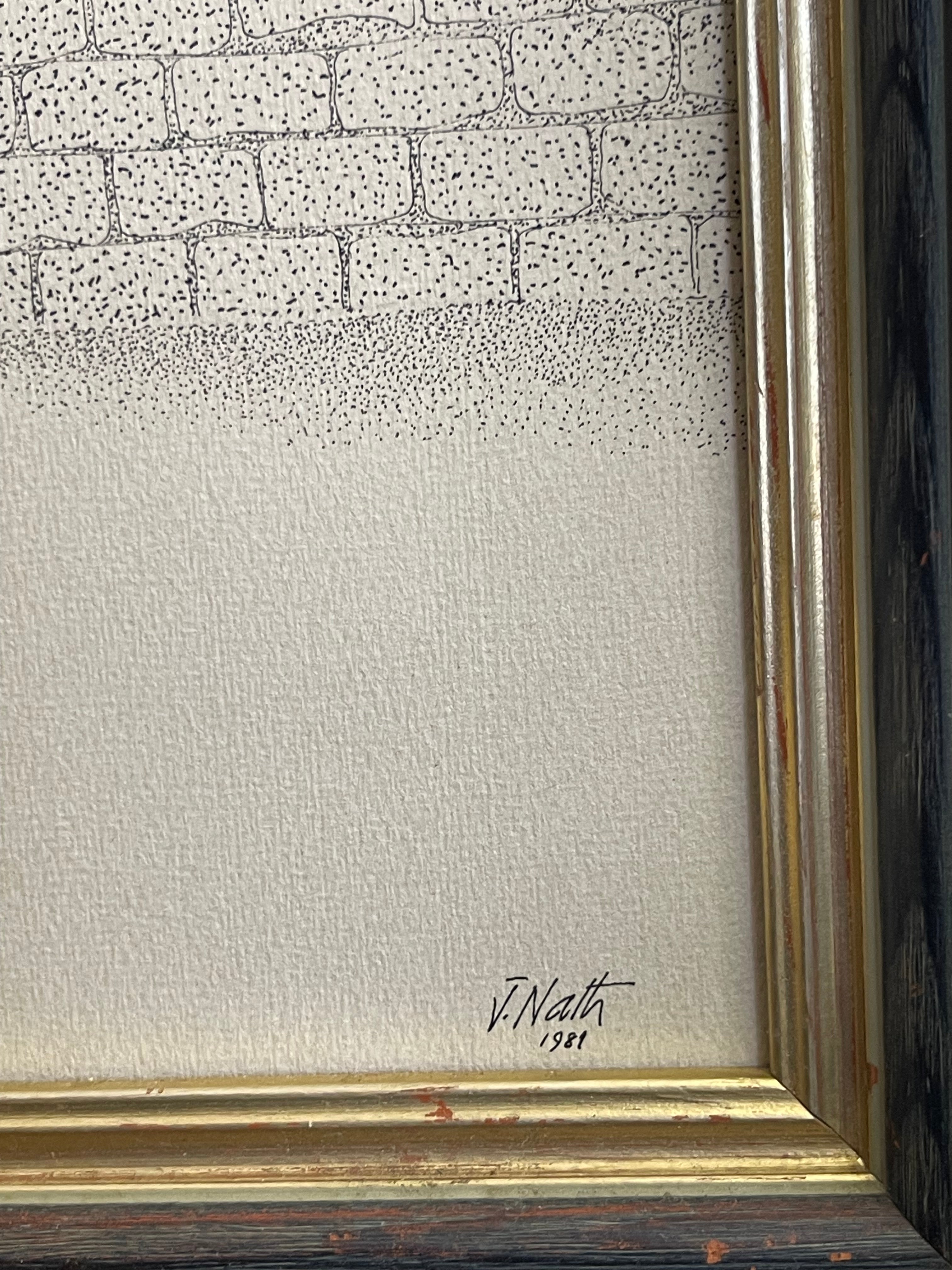 A Lithograph Print on Paper By V. Nath