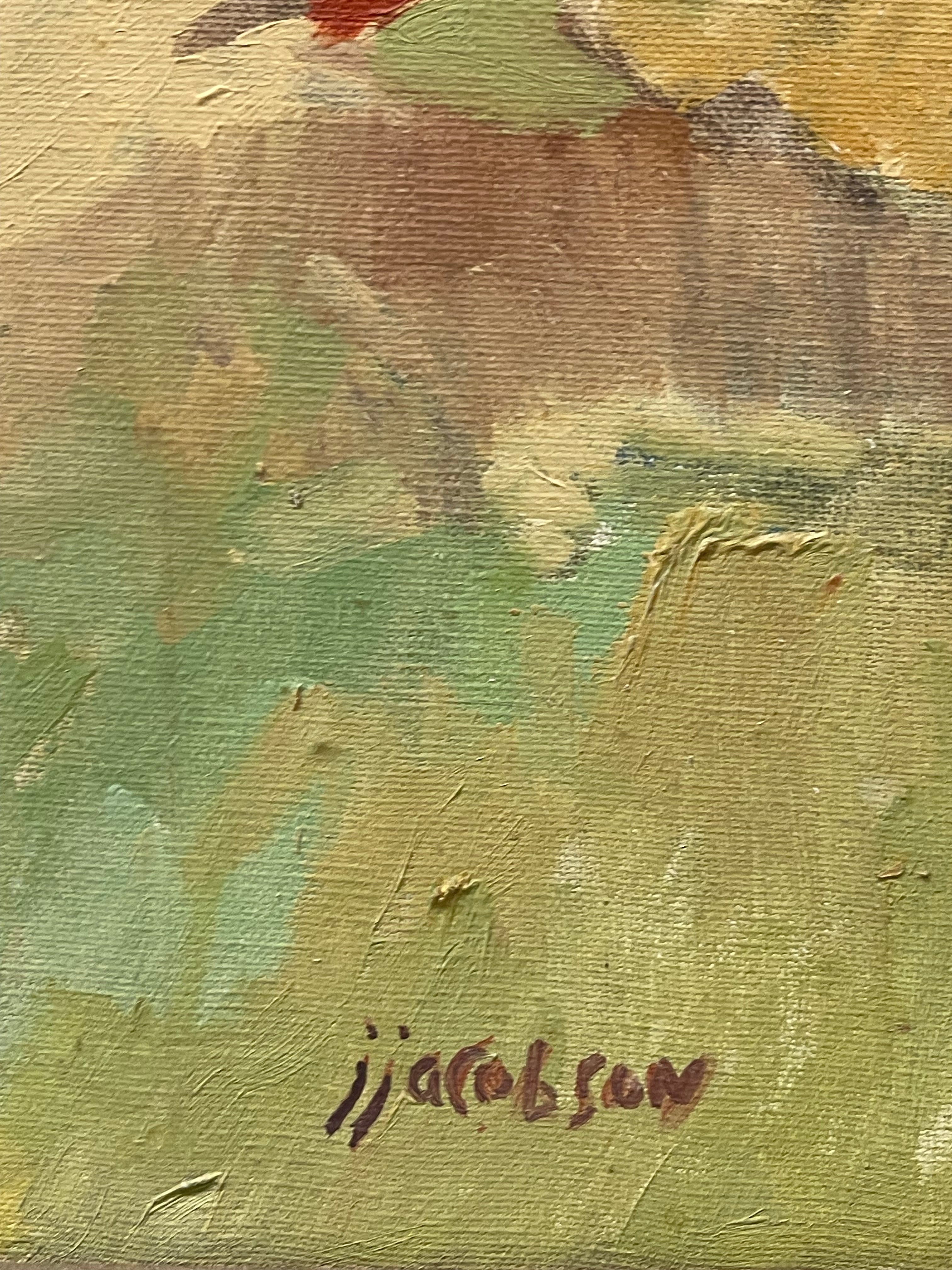 An Oil on Canvas Landscape Painting By J. Jacobson