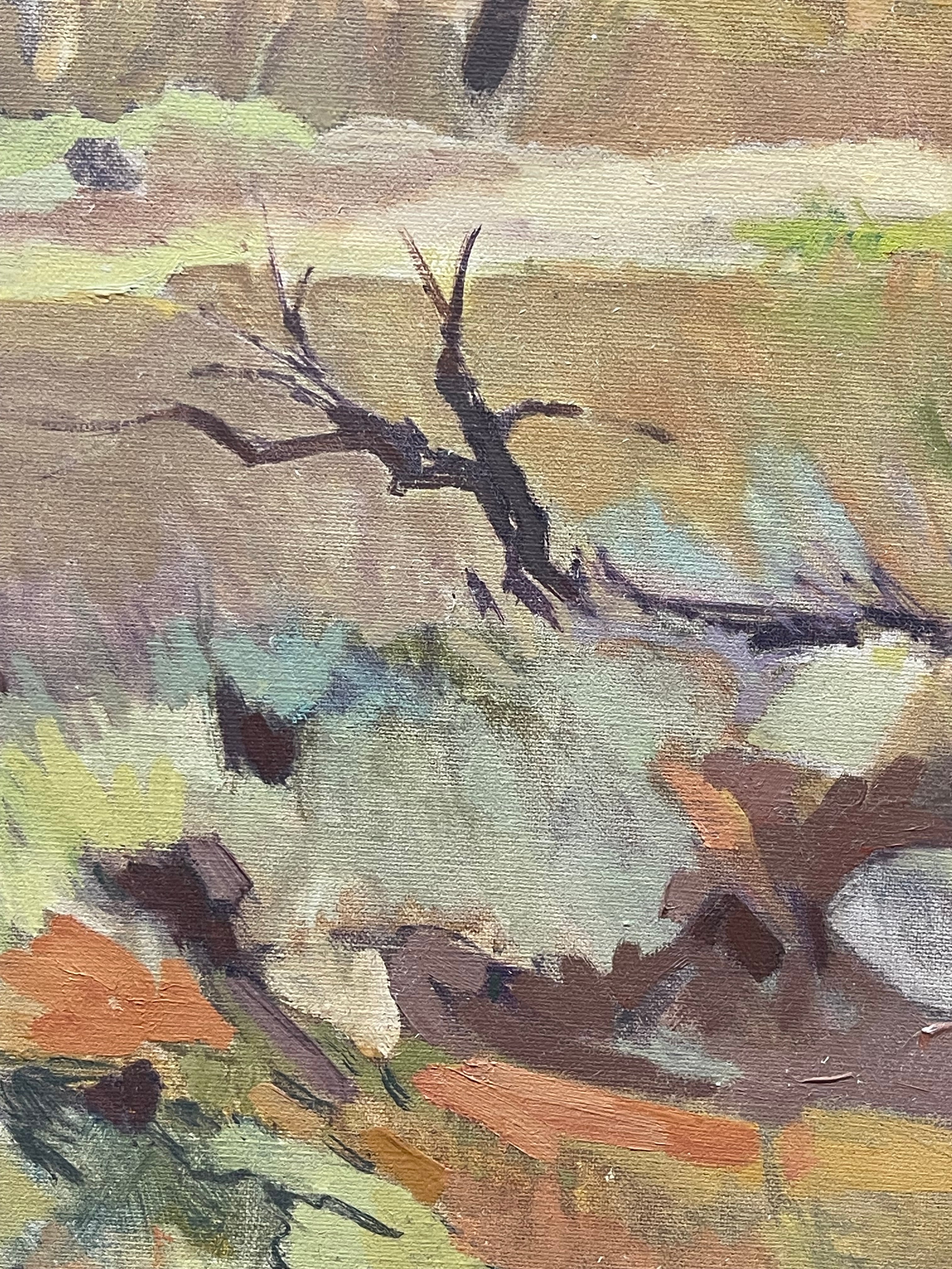 An Oil on Canvas Landscape Painting By J. Jacobson