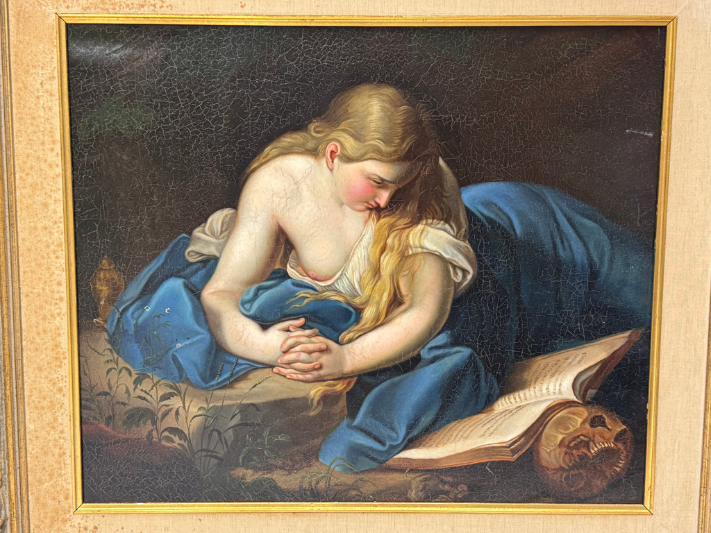 19th Century Oil on Canvas Painting of a Reclining Lady