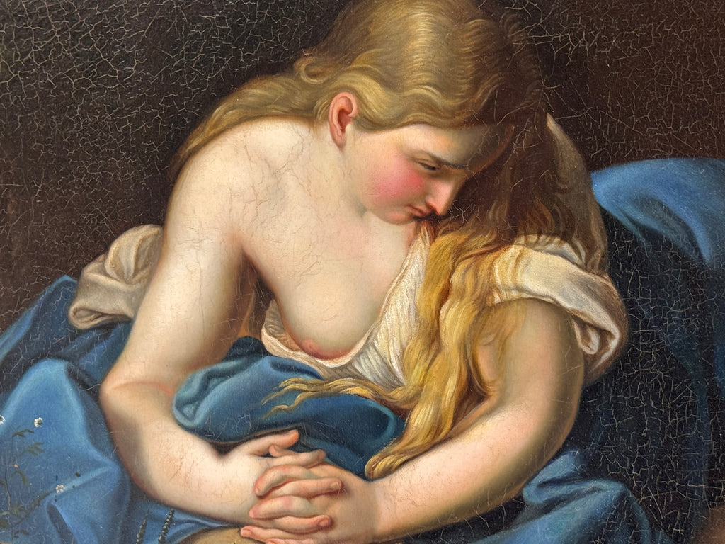 19th Century Oil on Canvas Painting of a Reclining Lady