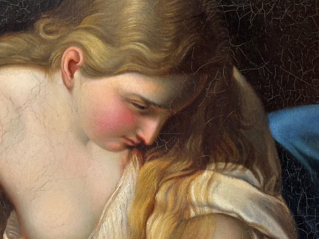 19th Century Oil on Canvas Painting of a Reclining Lady