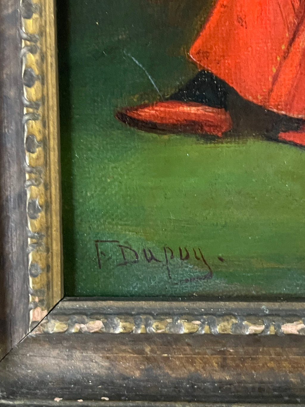 19th Century French Oil on Canvas Painting of a Cardinal’s Tea Time By F. Dupey