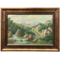 A French Oil on Board Landscape Painting