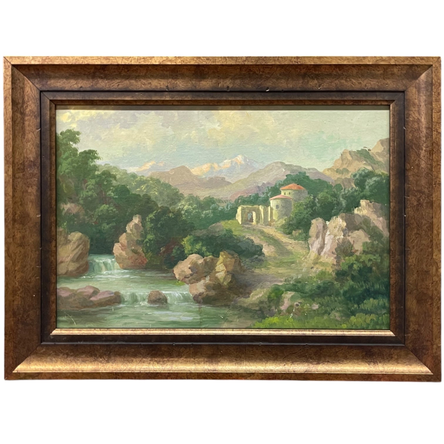 A French Oil on Board Landscape Painting