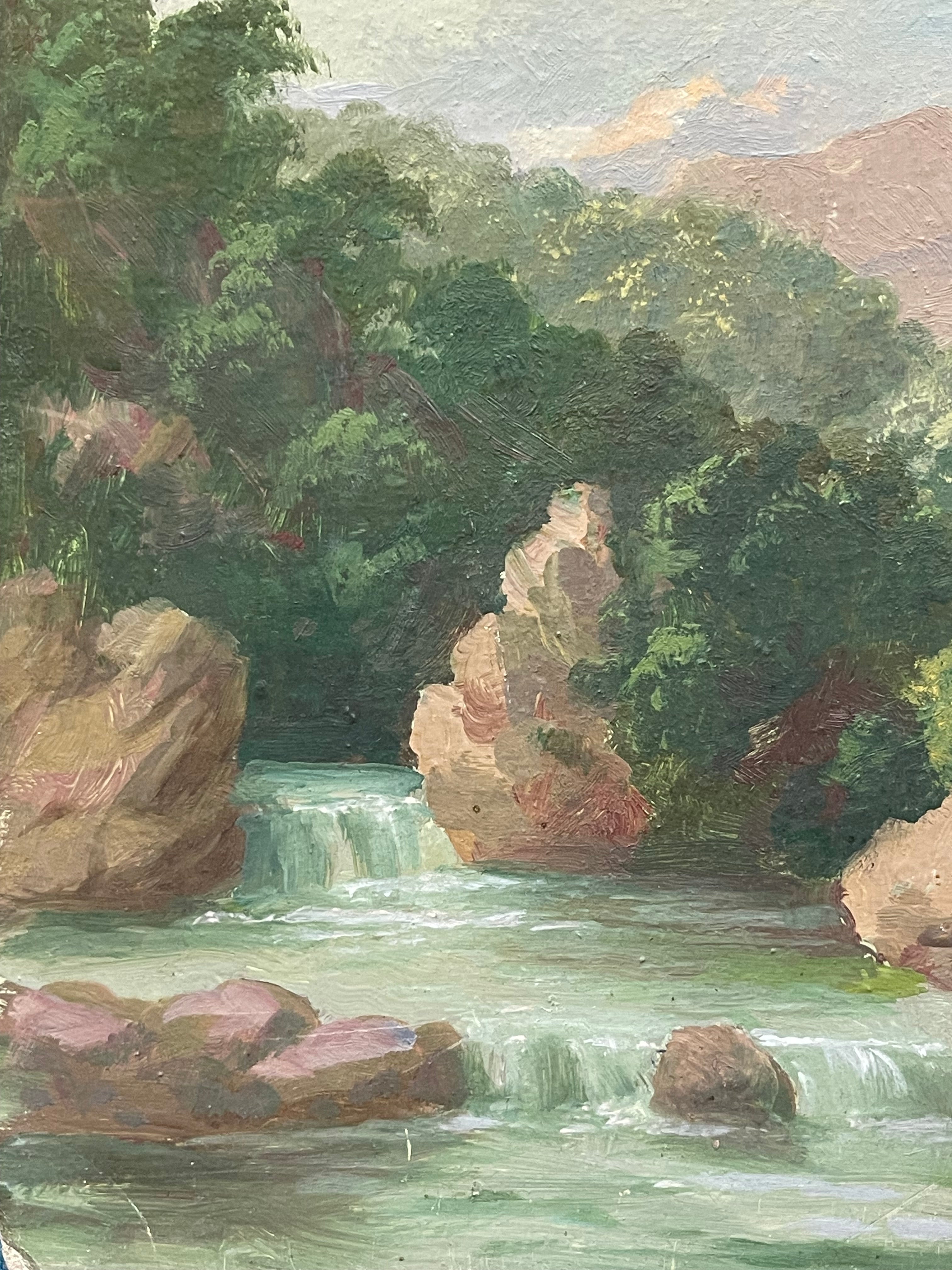 A French Oil on Board Landscape Painting