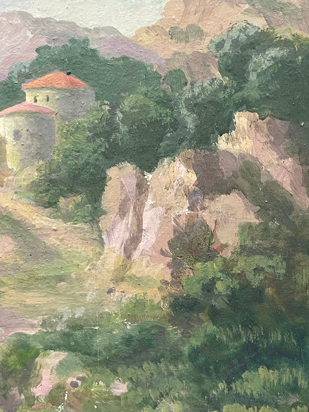 A French Oil on Board Landscape Painting
