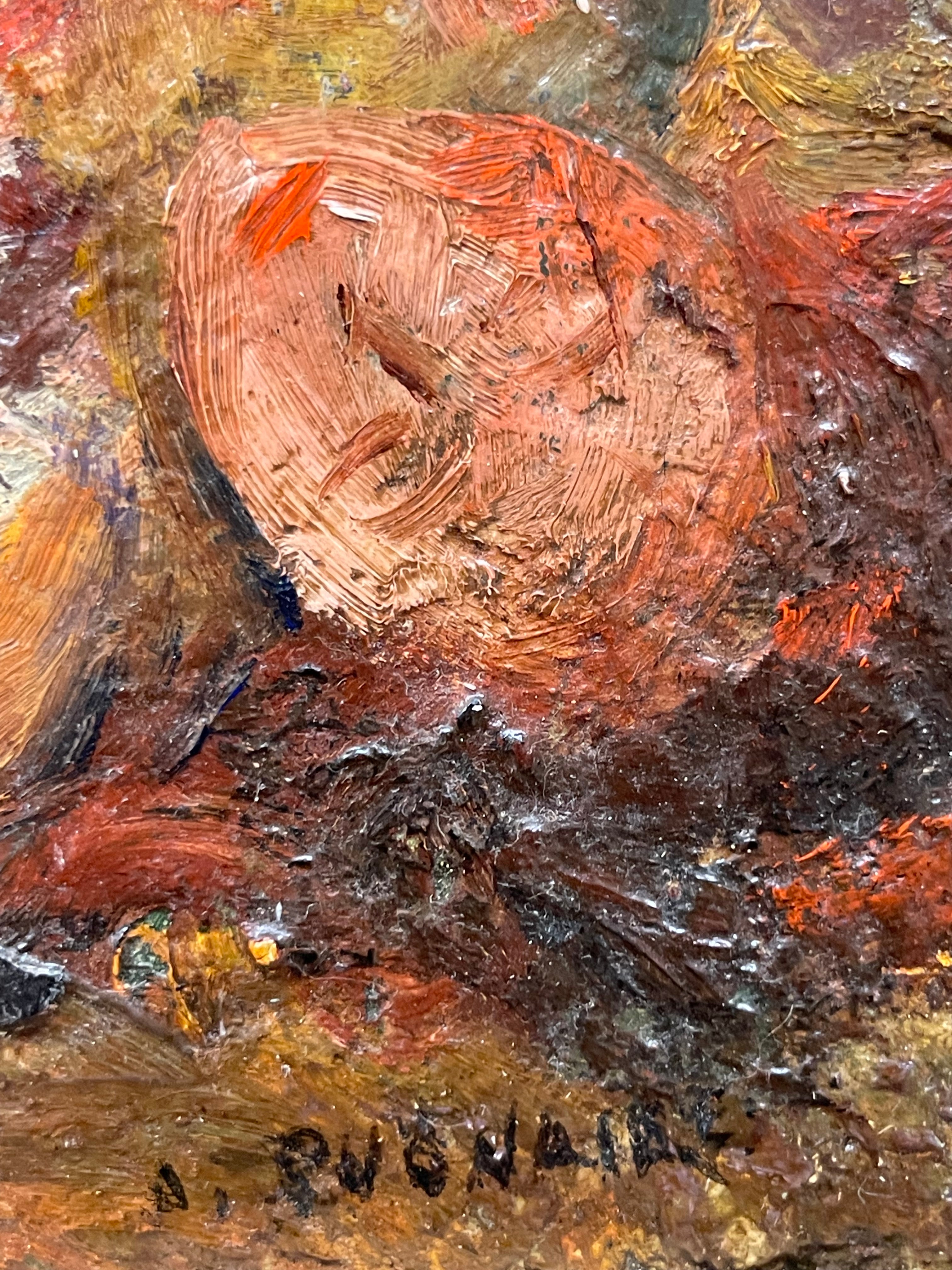 An Oil on Board Painting of a Reclining Mermaid, Signed
