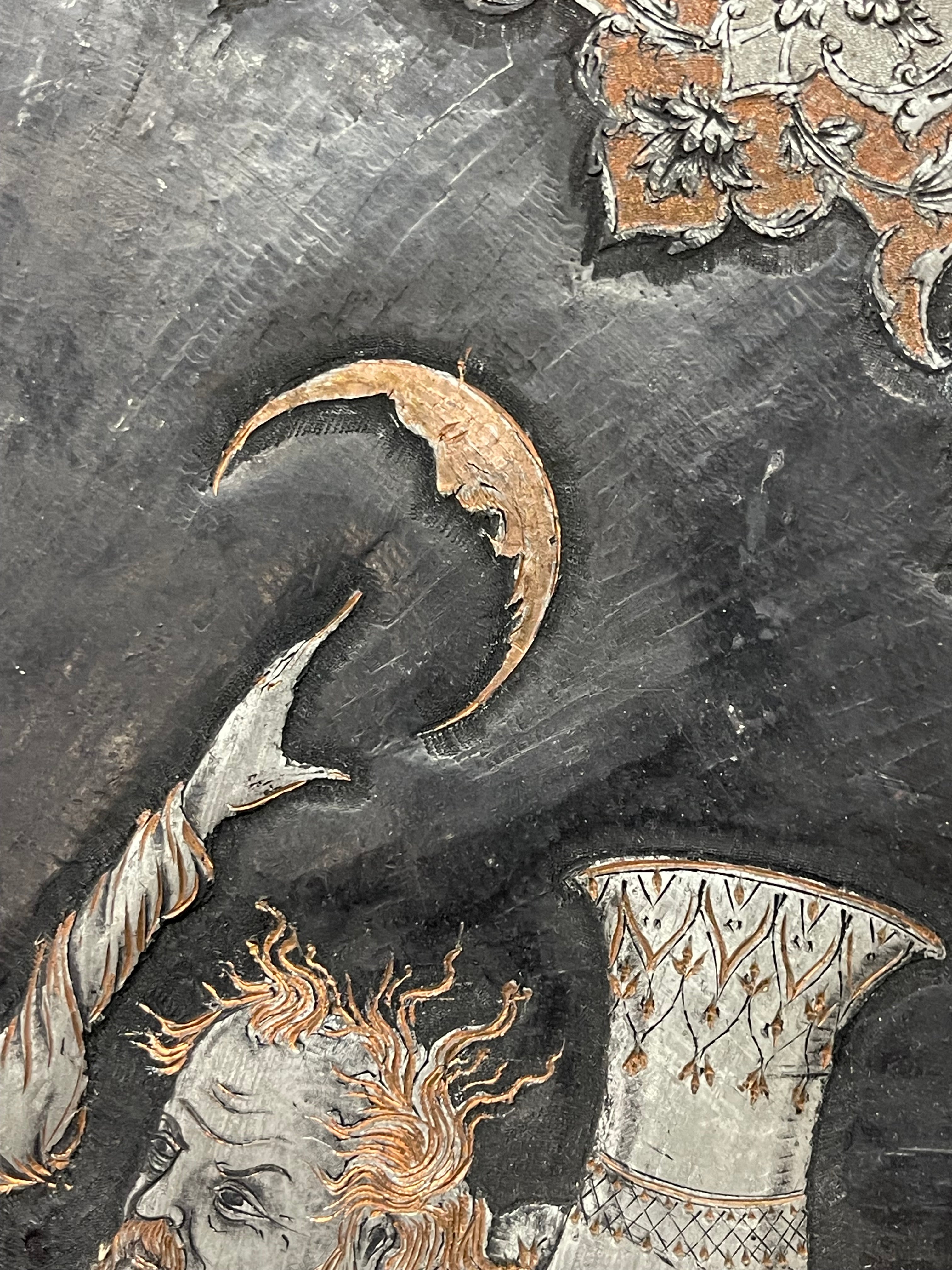 A Large Persian Handmade Tray By Mehdi Alamdary