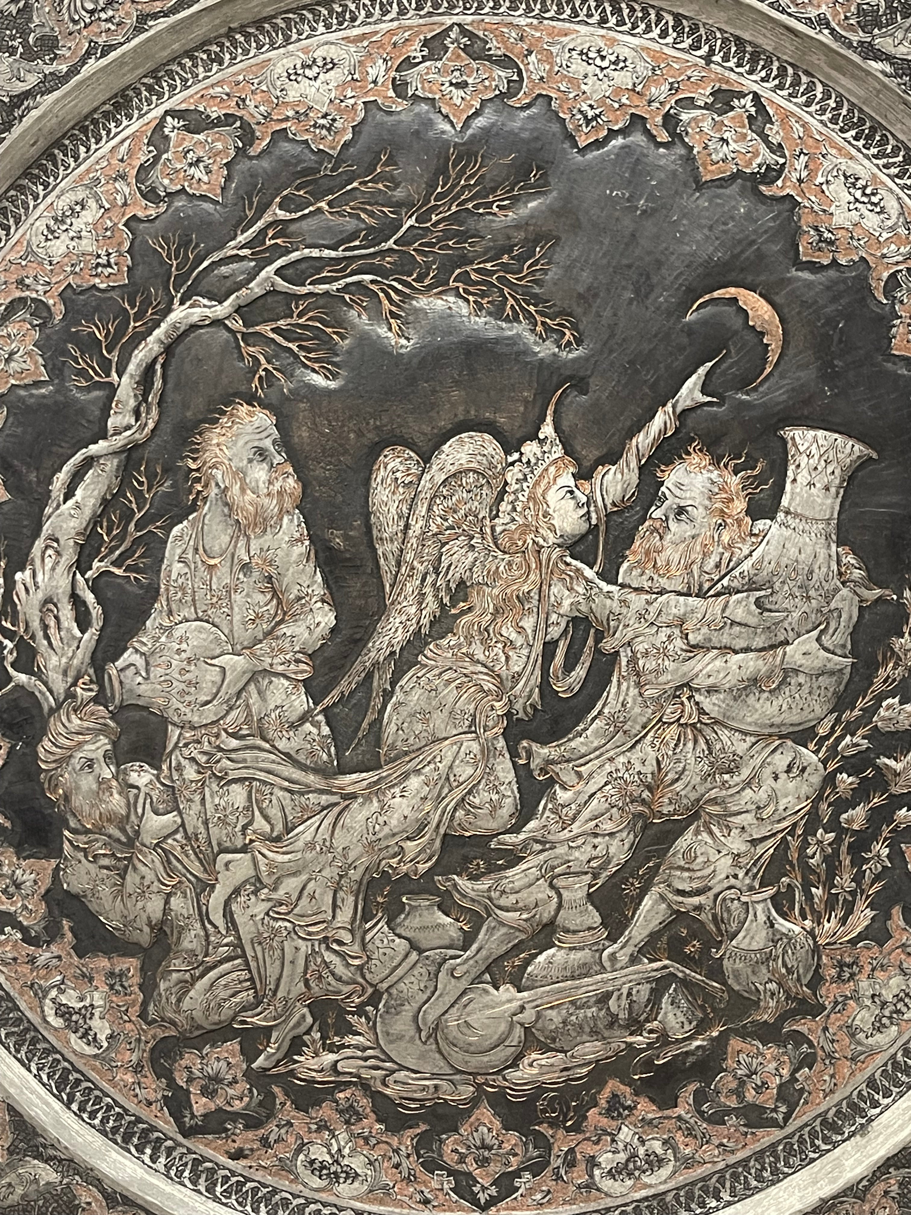 A Large Persian Handmade Tray By Mehdi Alamdary