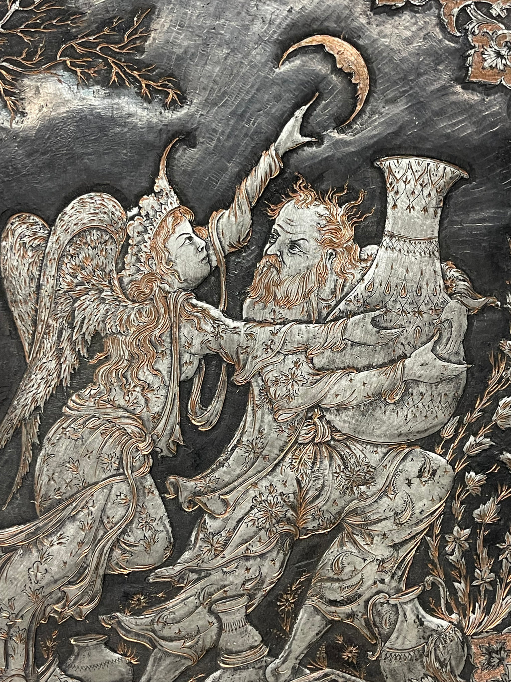 A Large Persian Handmade Tray By Mehdi Alamdary