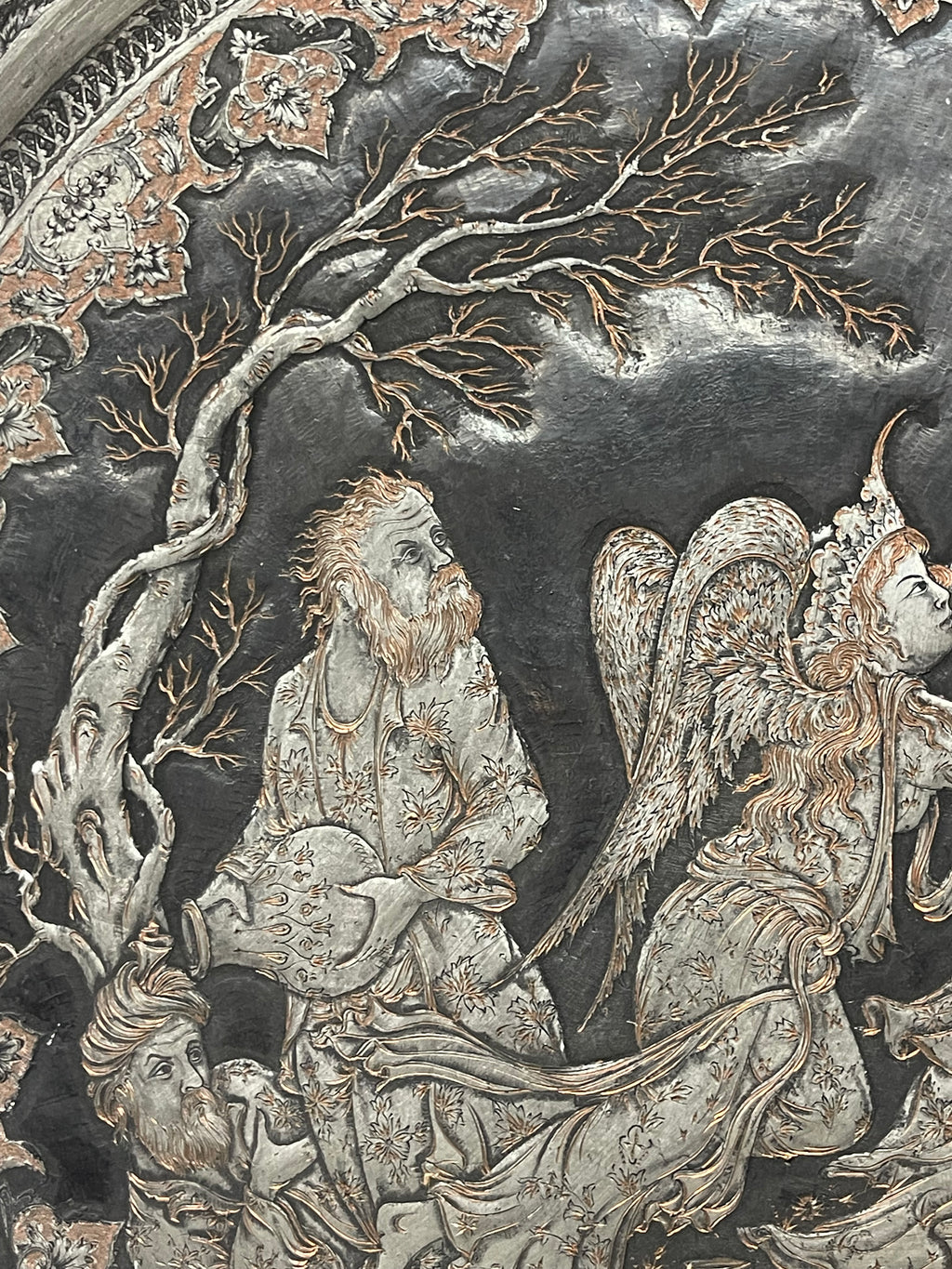 A Large Persian Handmade Tray By Mehdi Alamdary