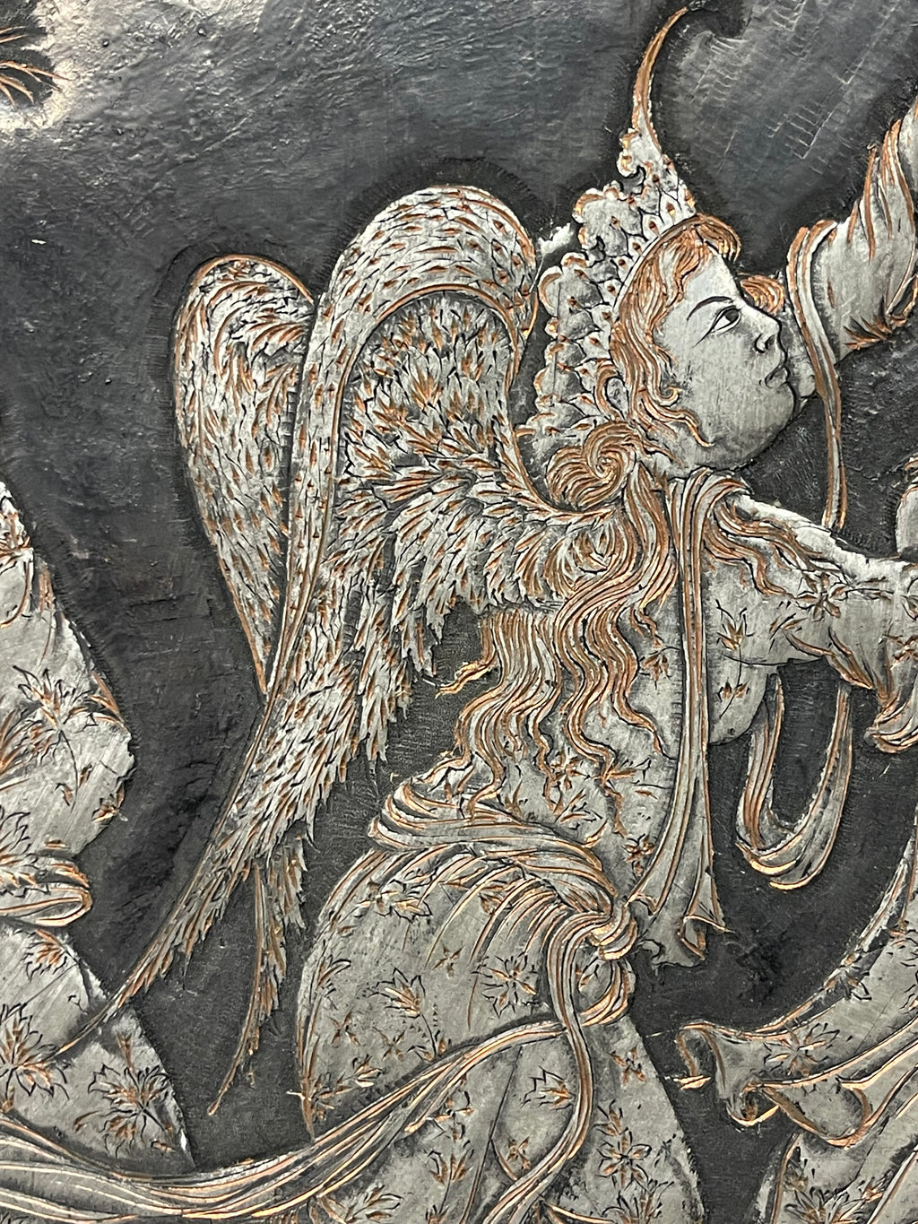 A Large Persian Handmade Tray By Mehdi Alamdary