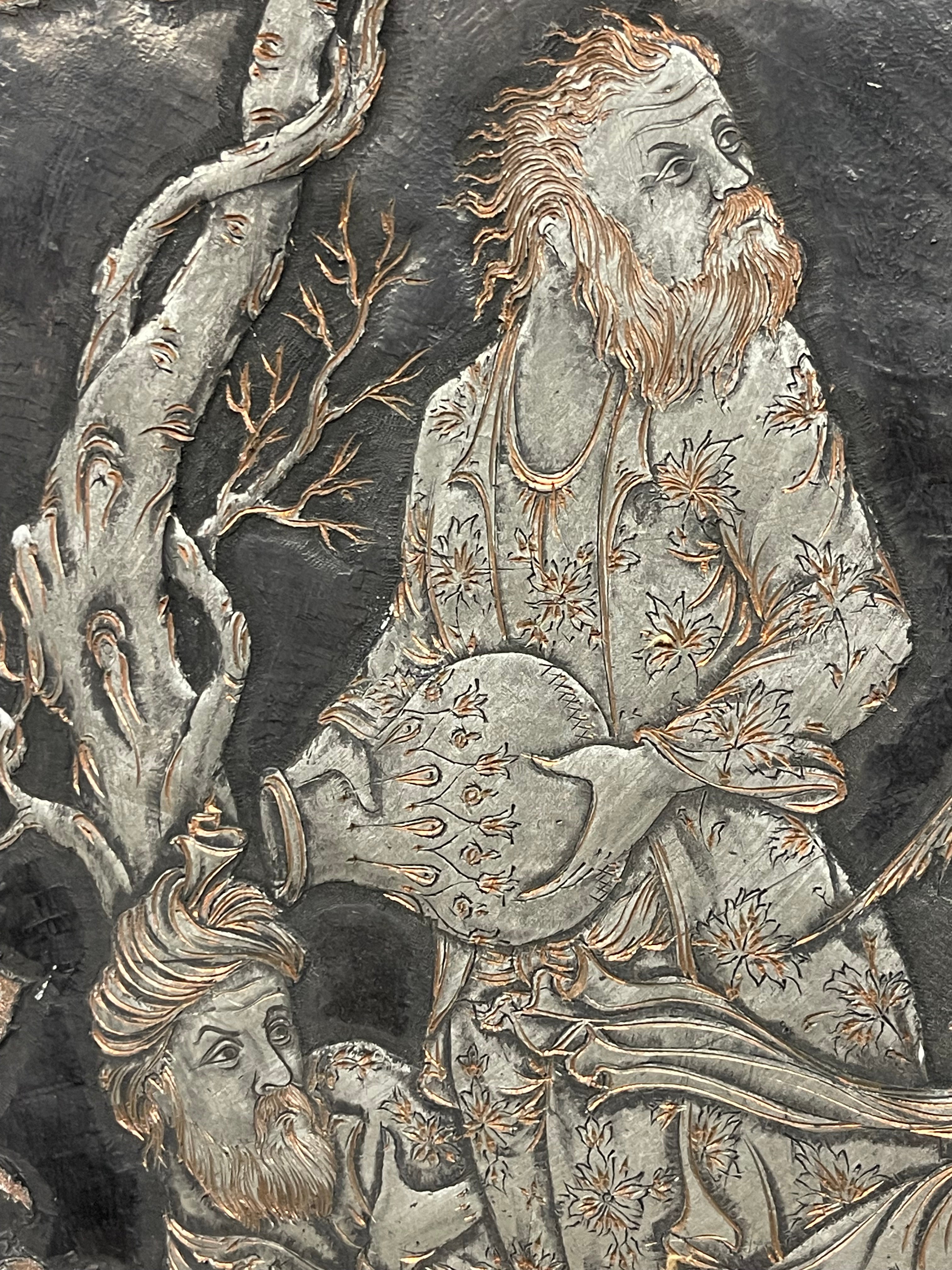 A Large Persian Handmade Tray By Mehdi Alamdary