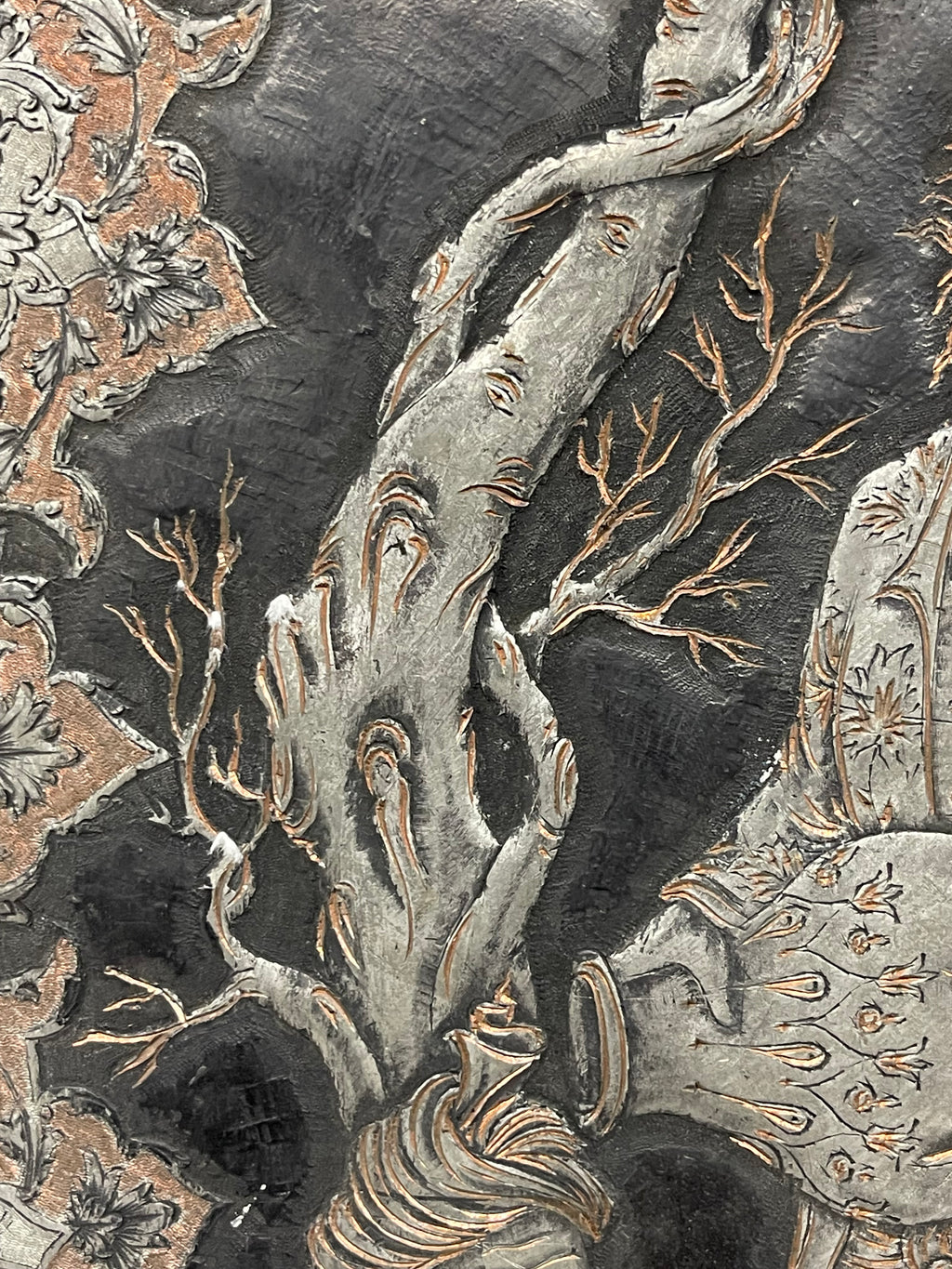 A Large Persian Handmade Tray By Mehdi Alamdary