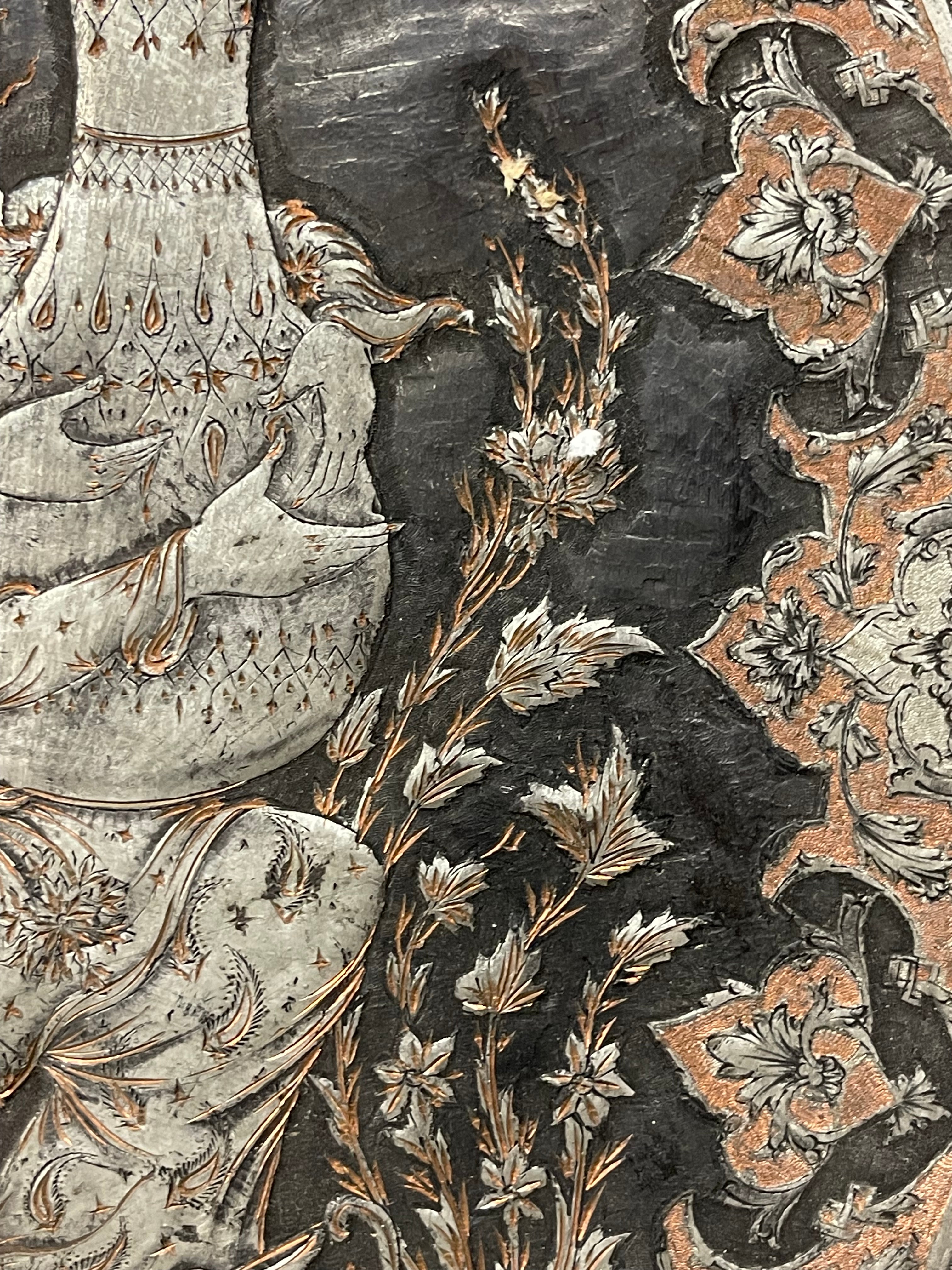 A Large Persian Handmade Tray By Mehdi Alamdary