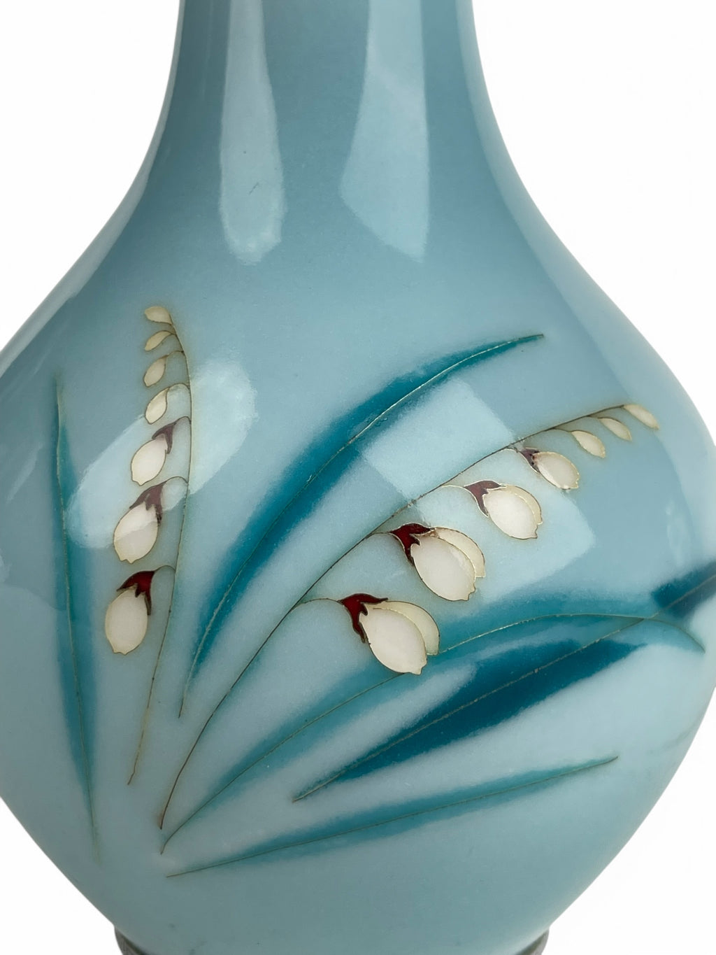 A Japanese Meiji. Silver Mounted Enamel Vase, Signed By The Artist