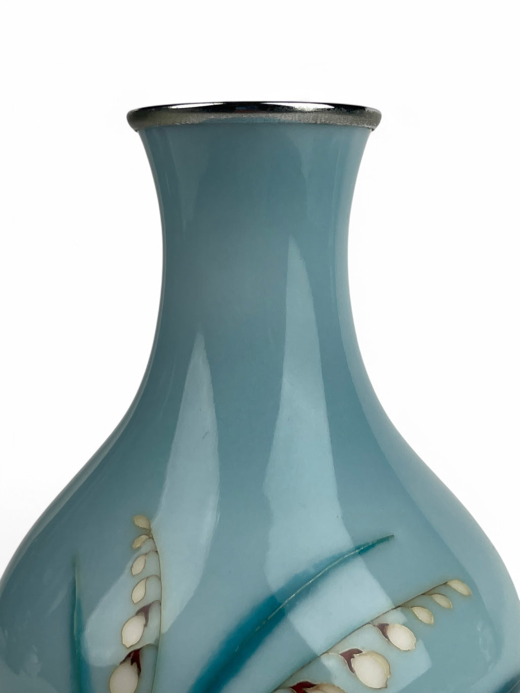 A Japanese Meiji. Silver Mounted Enamel Vase, Signed By The Artist