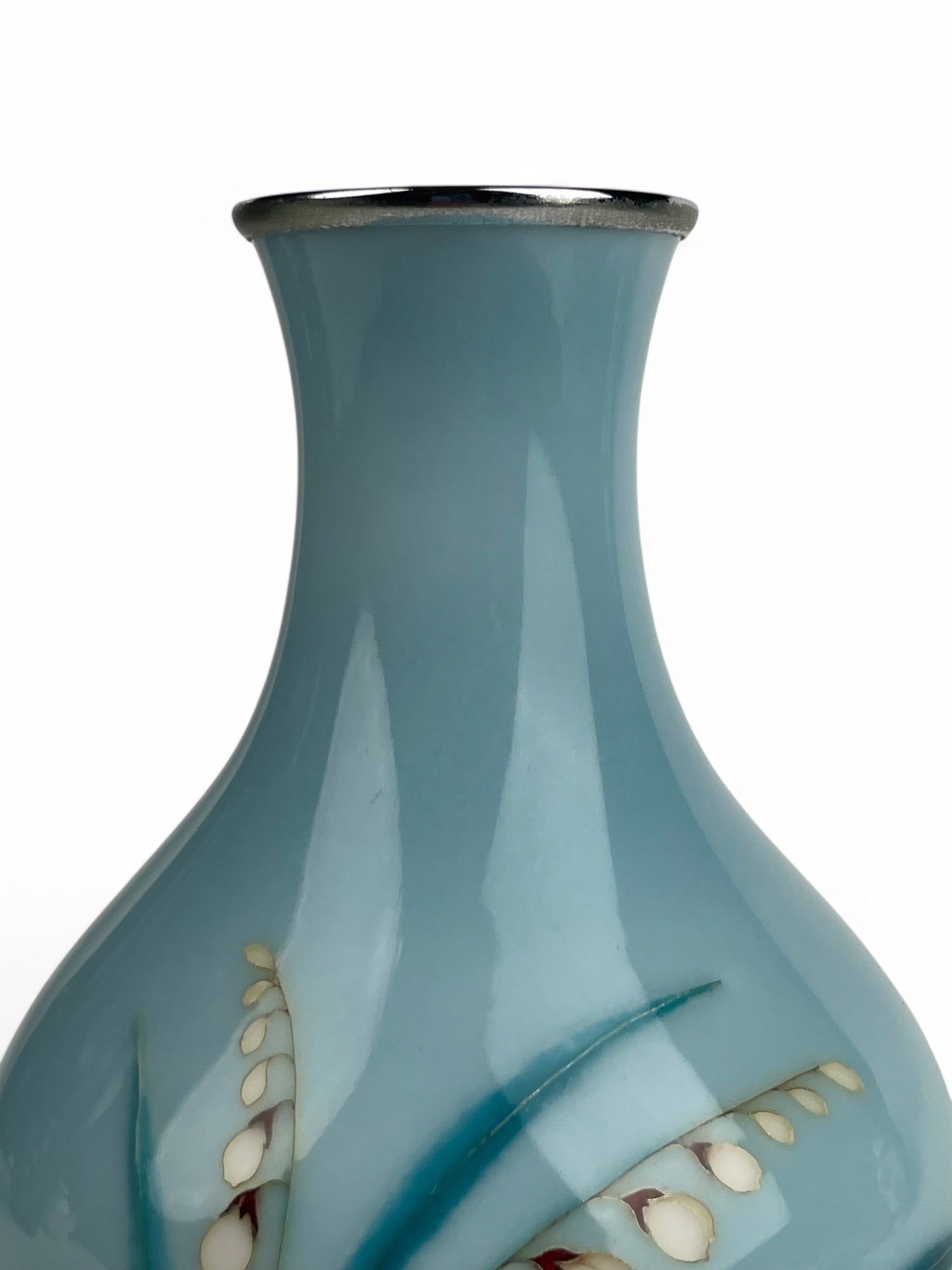 A Japanese Meiji. Silver Mounted Enamel Vase, Signed By The Artist