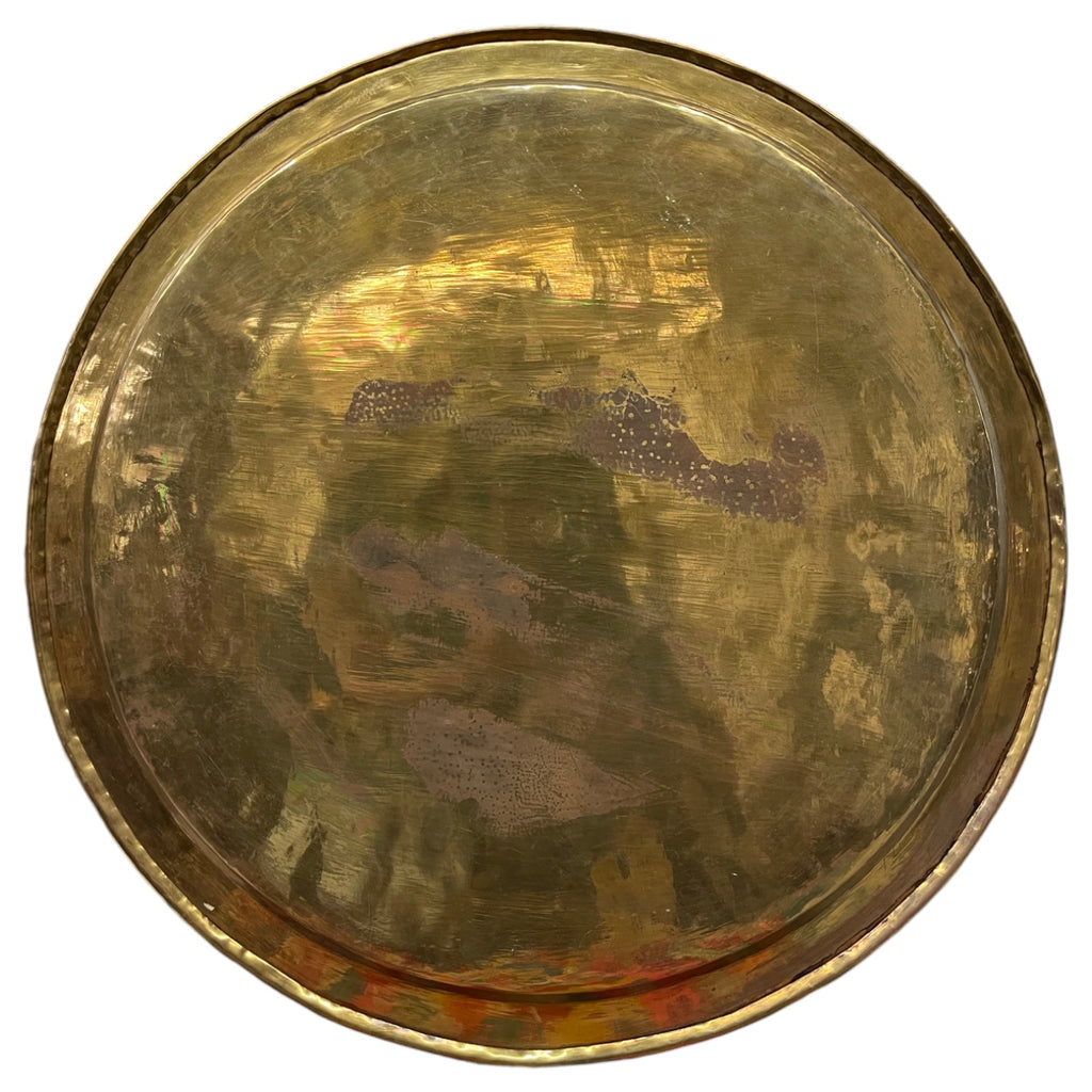 A Middle Eastern Islamic Design Brass Tray with Very Fine Workmanship