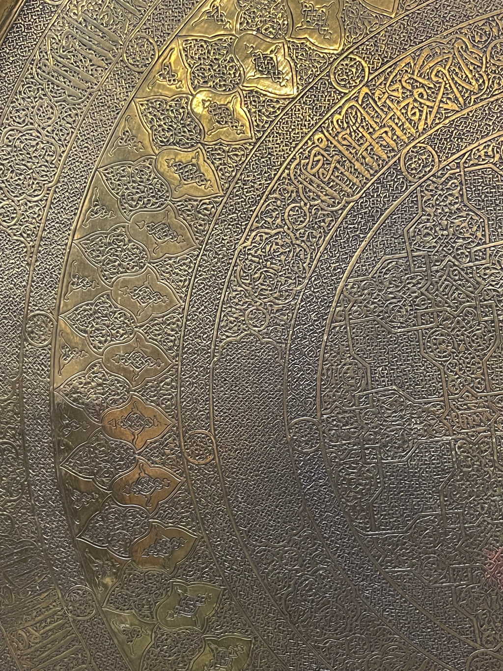 A Middle Eastern Islamic Design Brass Tray with Very Fine Workmanship