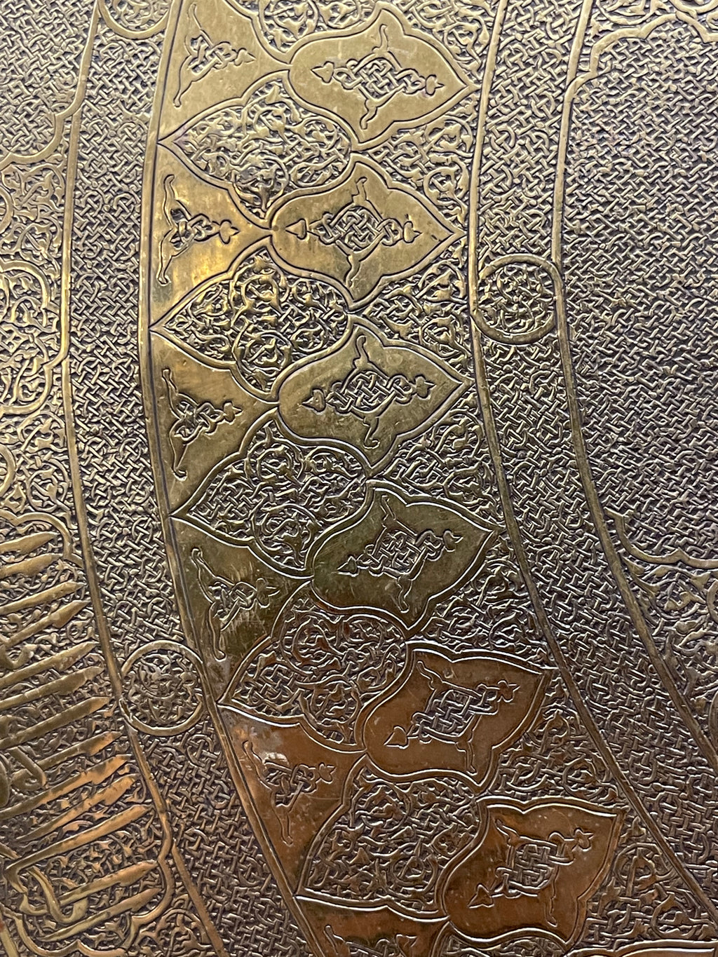 A Middle Eastern Islamic Design Brass Tray with Very Fine Workmanship