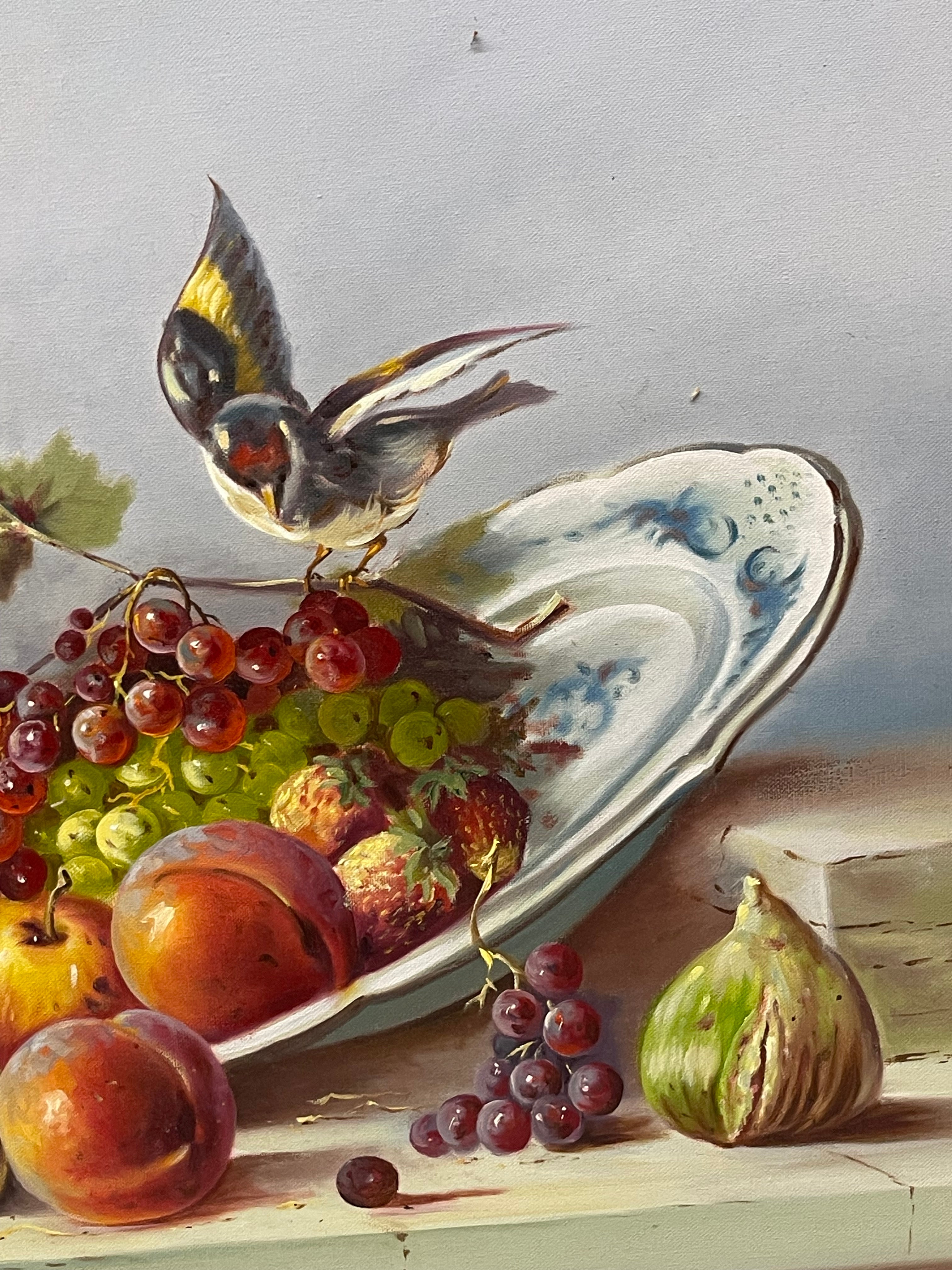 A Palatial Oil on Canvas Still-Life Painting By Mostafa Heydari