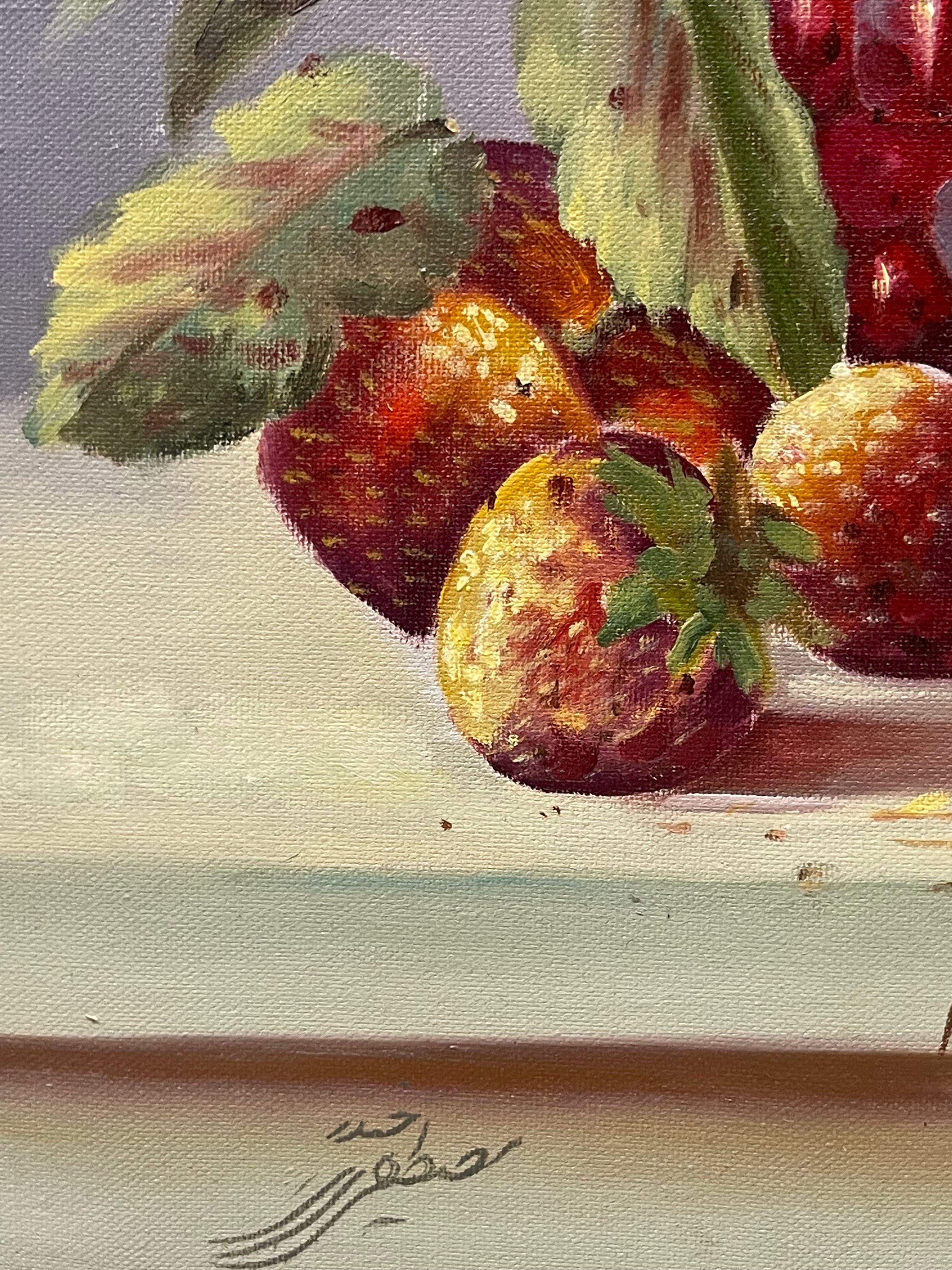 A Palatial Oil on Canvas Still-Life Painting By Mostafa Heydari