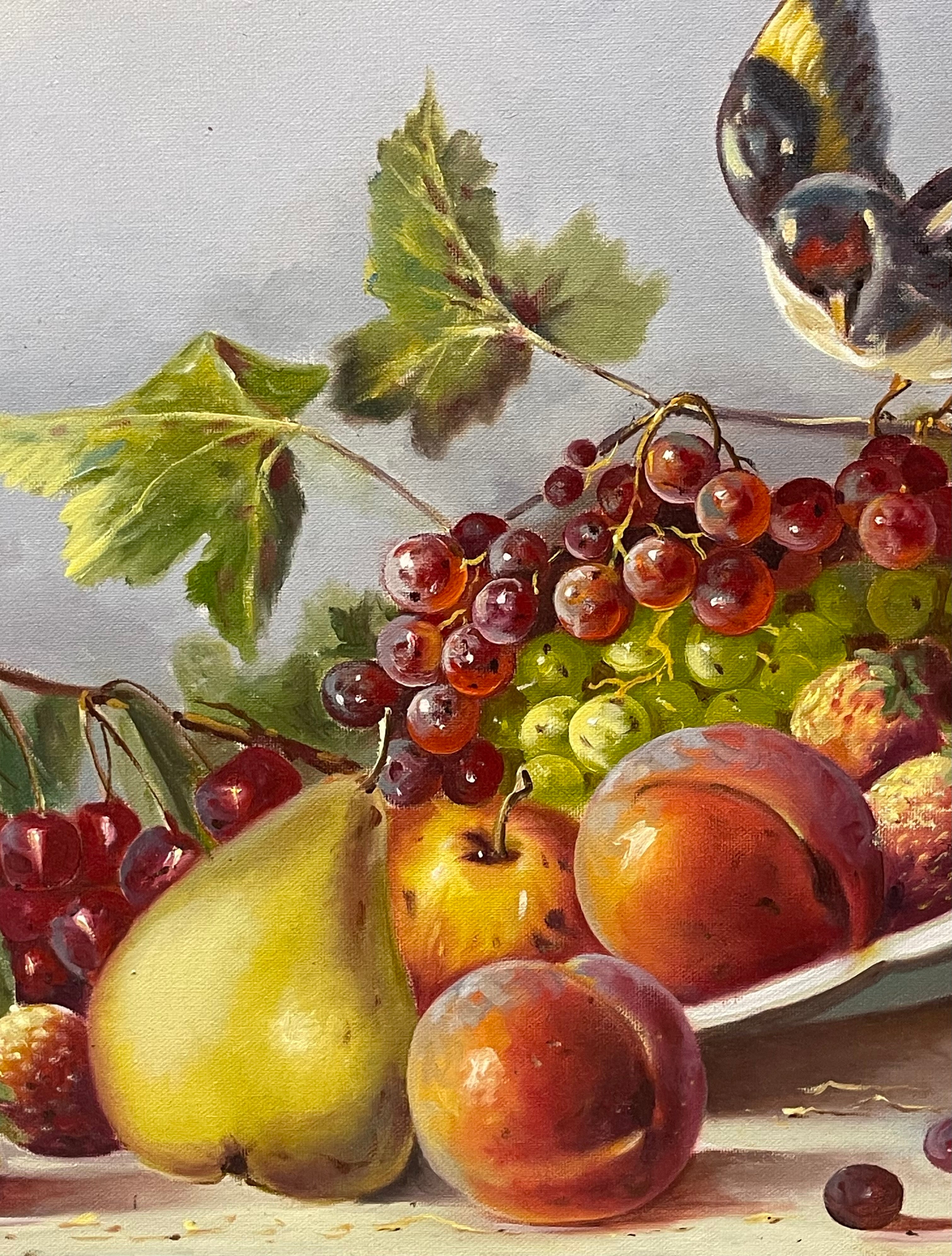 A Palatial Oil on Canvas Still-Life Painting By Mostafa Heydari