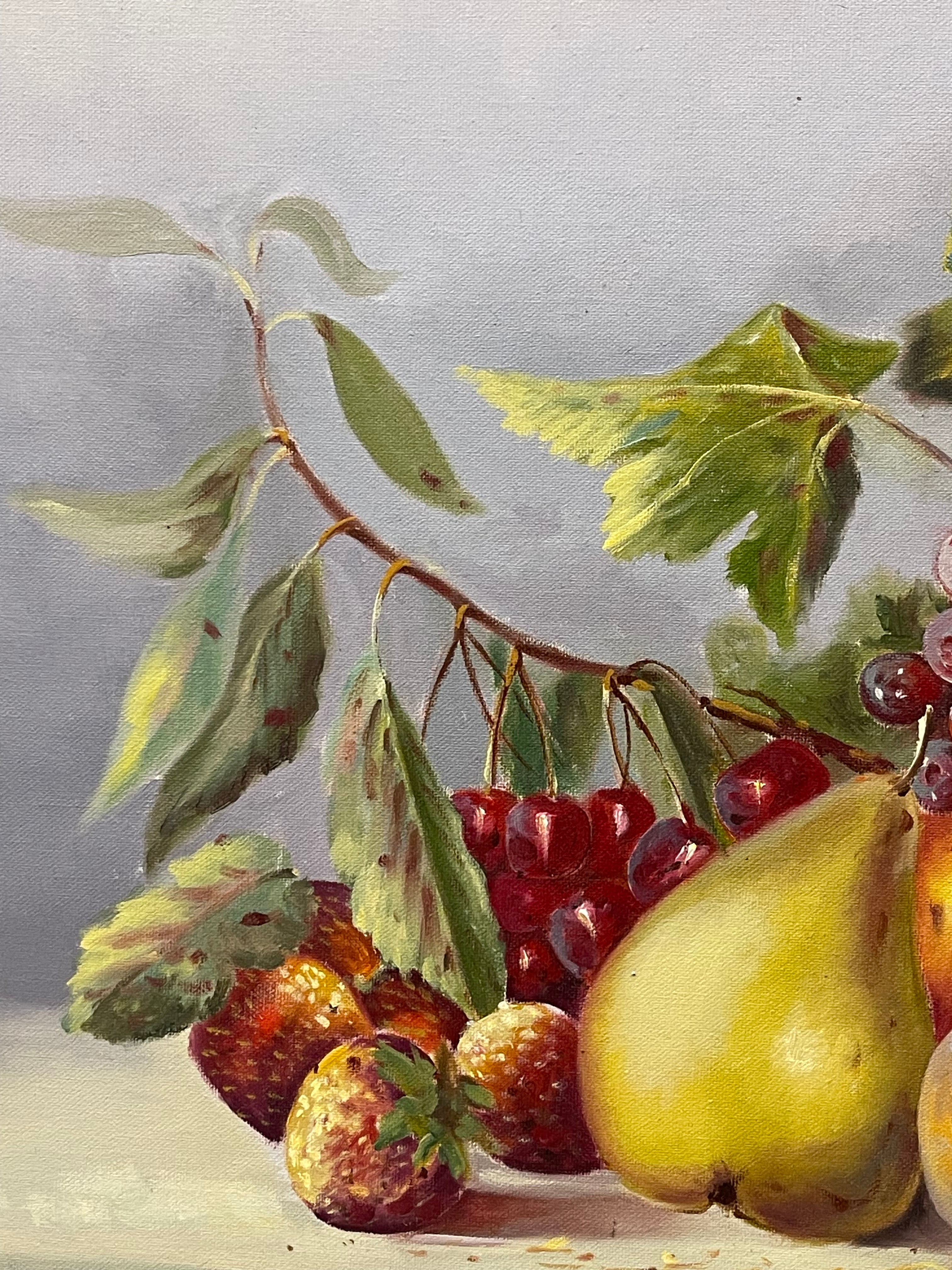 A Palatial Oil on Canvas Still-Life Painting By Mostafa Heydari