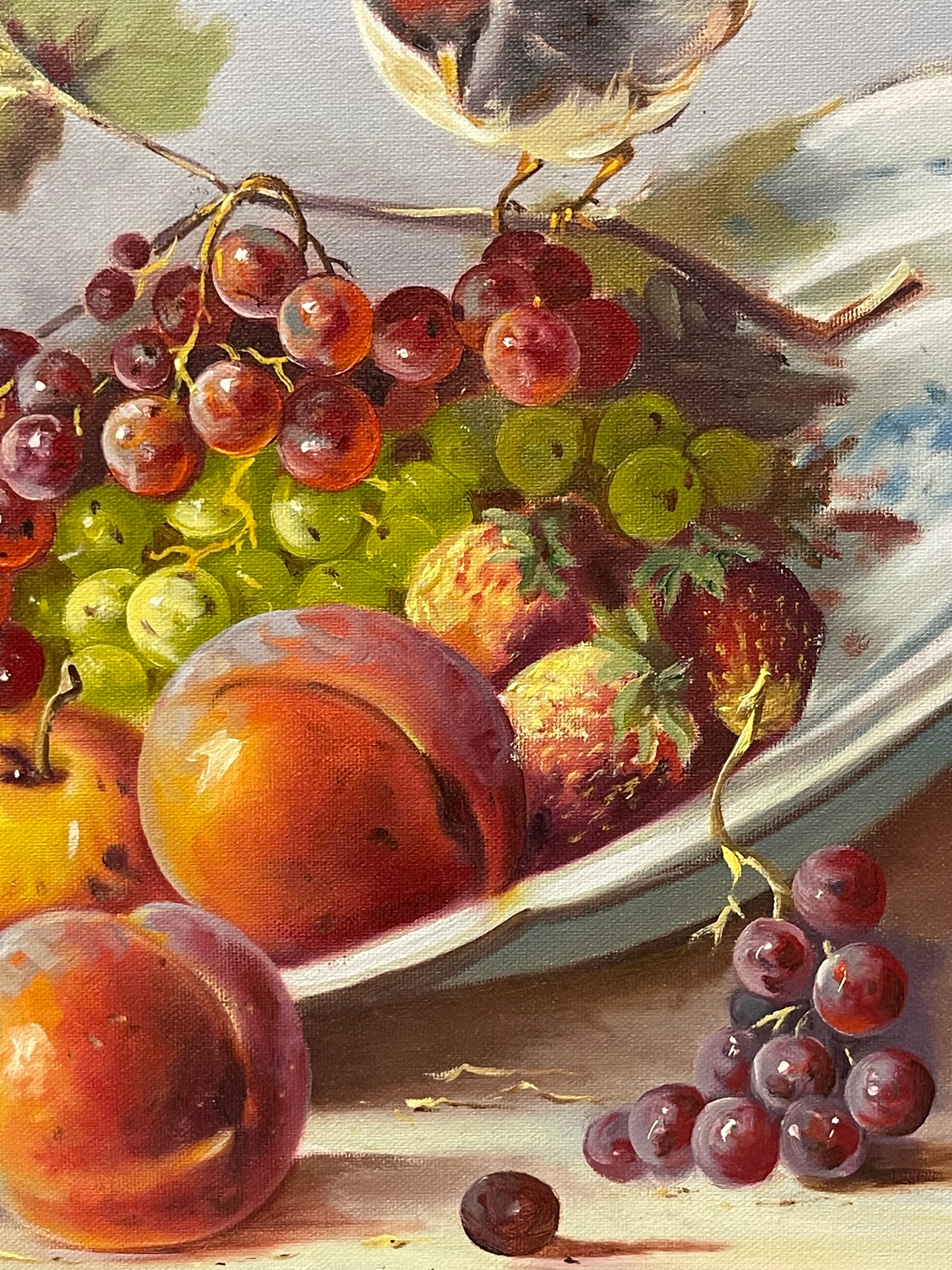 A Palatial Oil on Canvas Still-Life Painting By Mostafa Heydari