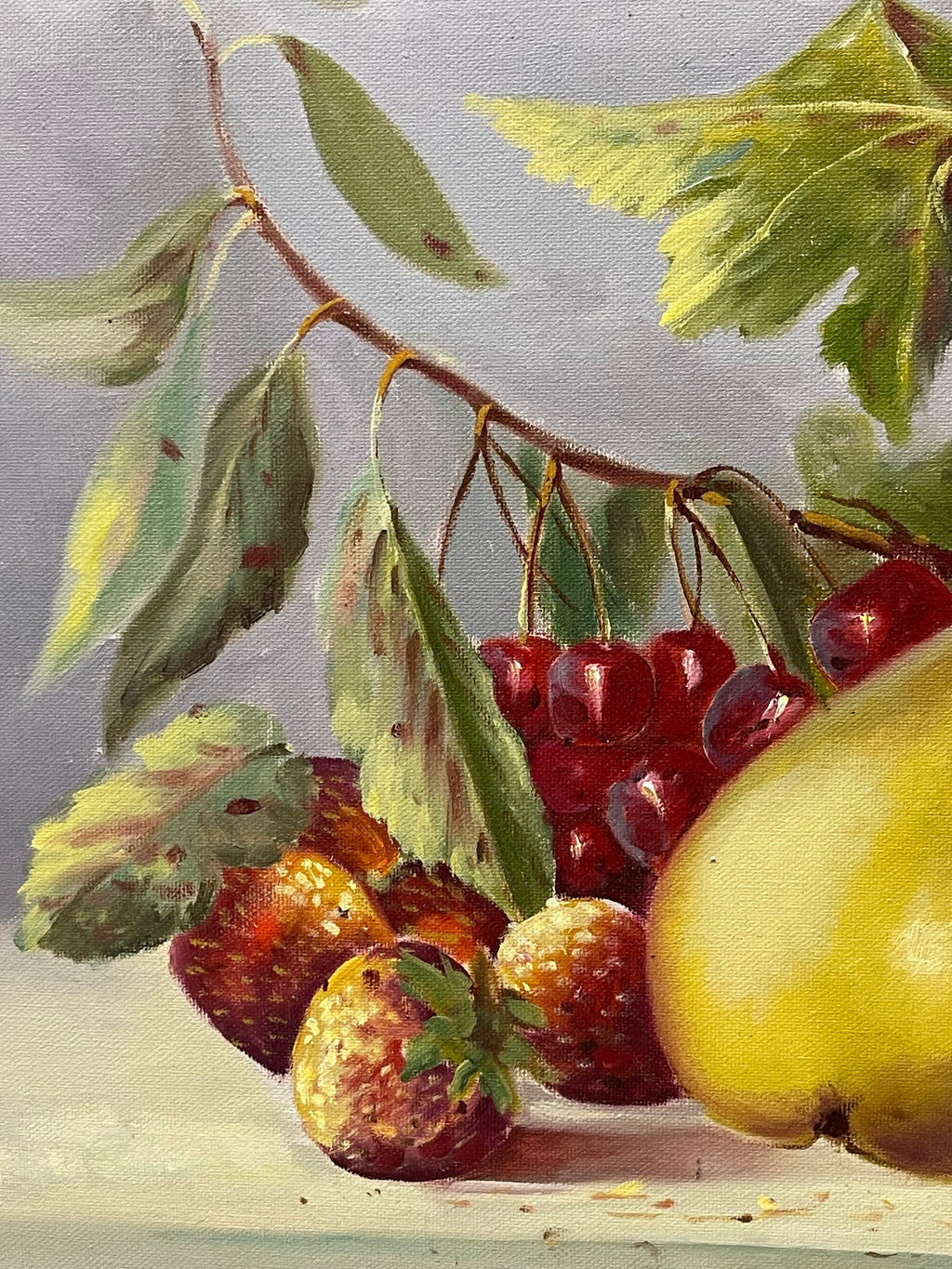 A Palatial Oil on Canvas Still-Life Painting By Mostafa Heydari